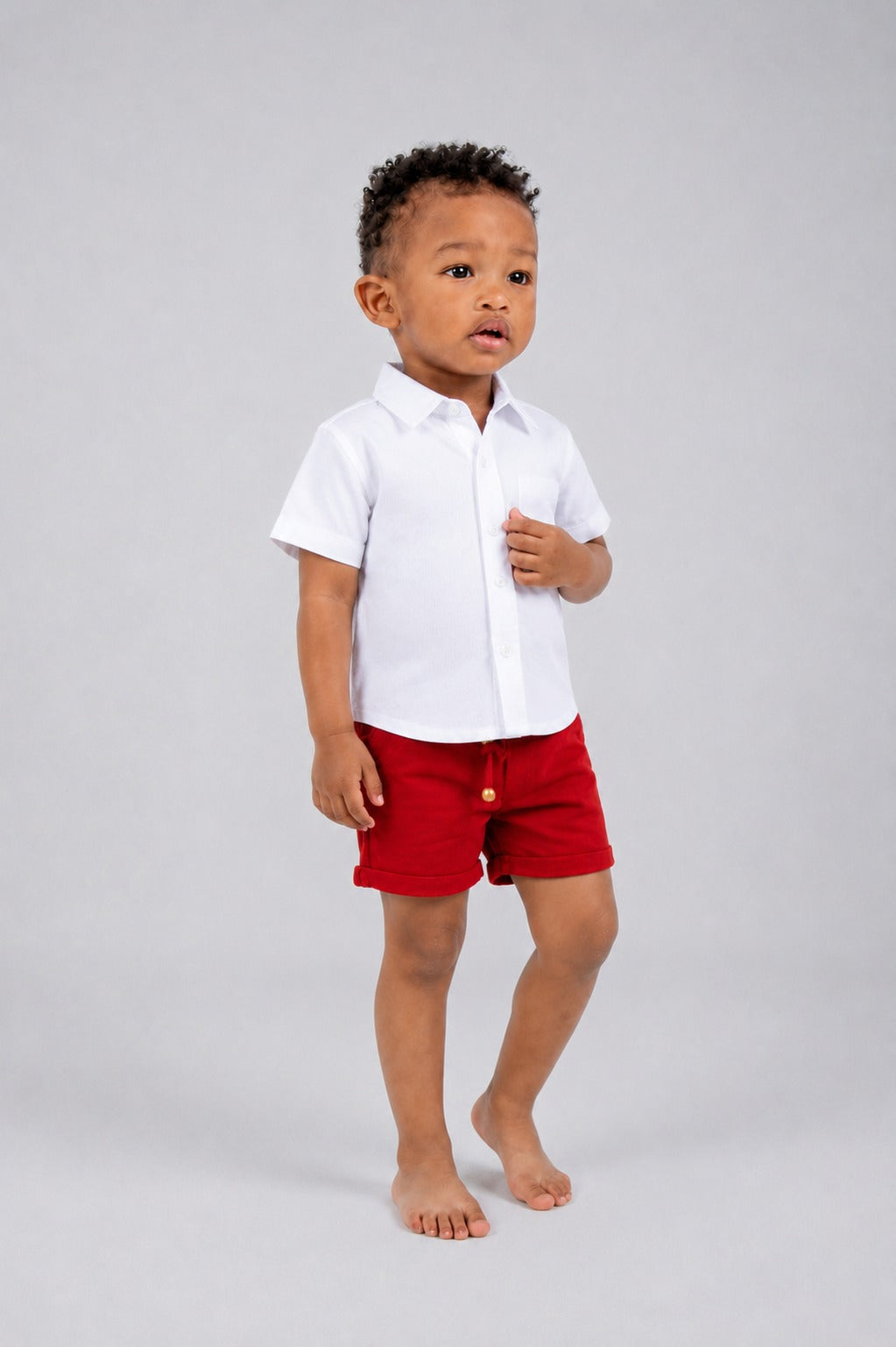 Red Woven Shorts