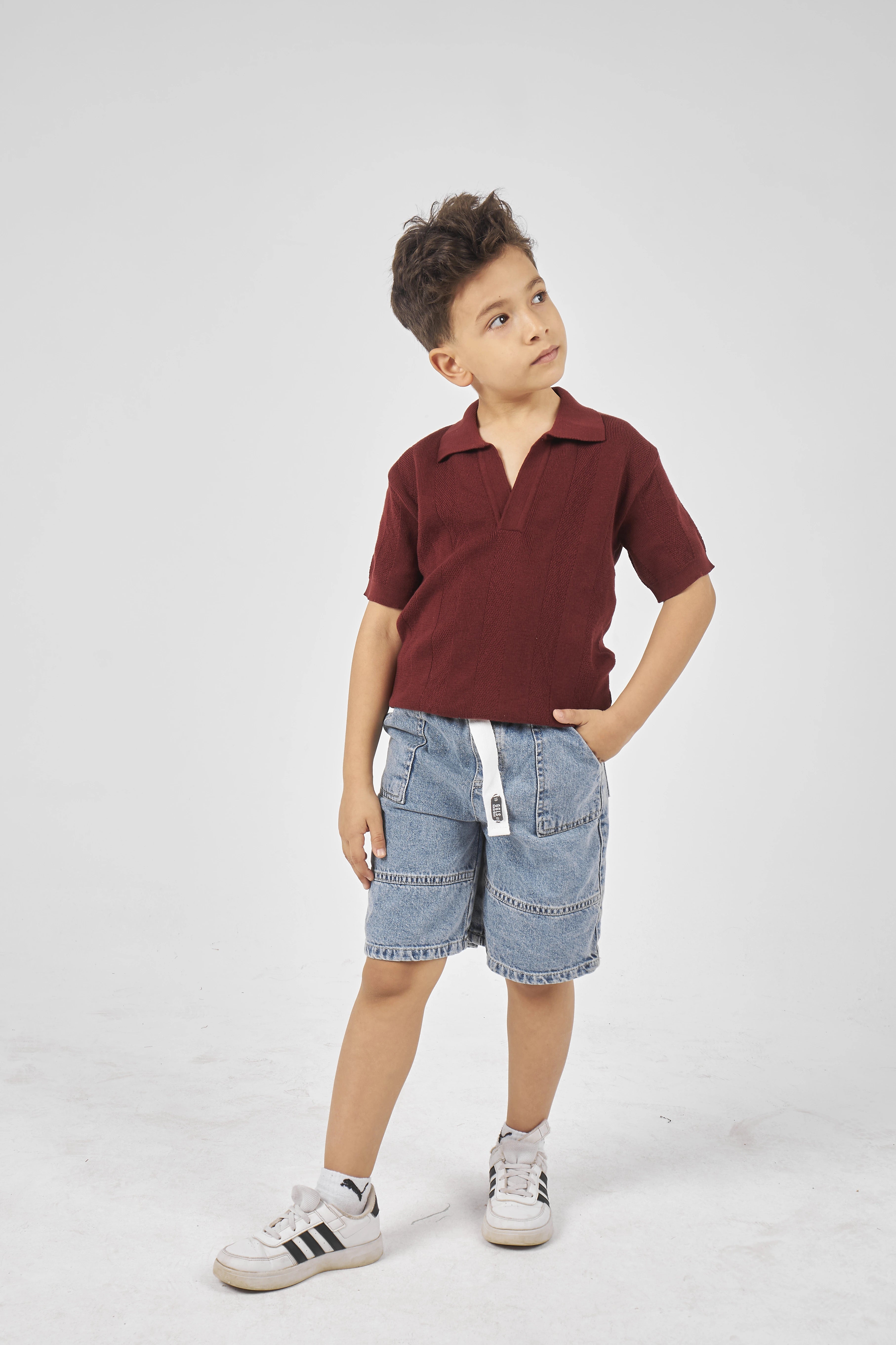 Burgundy Boys polo Tricot