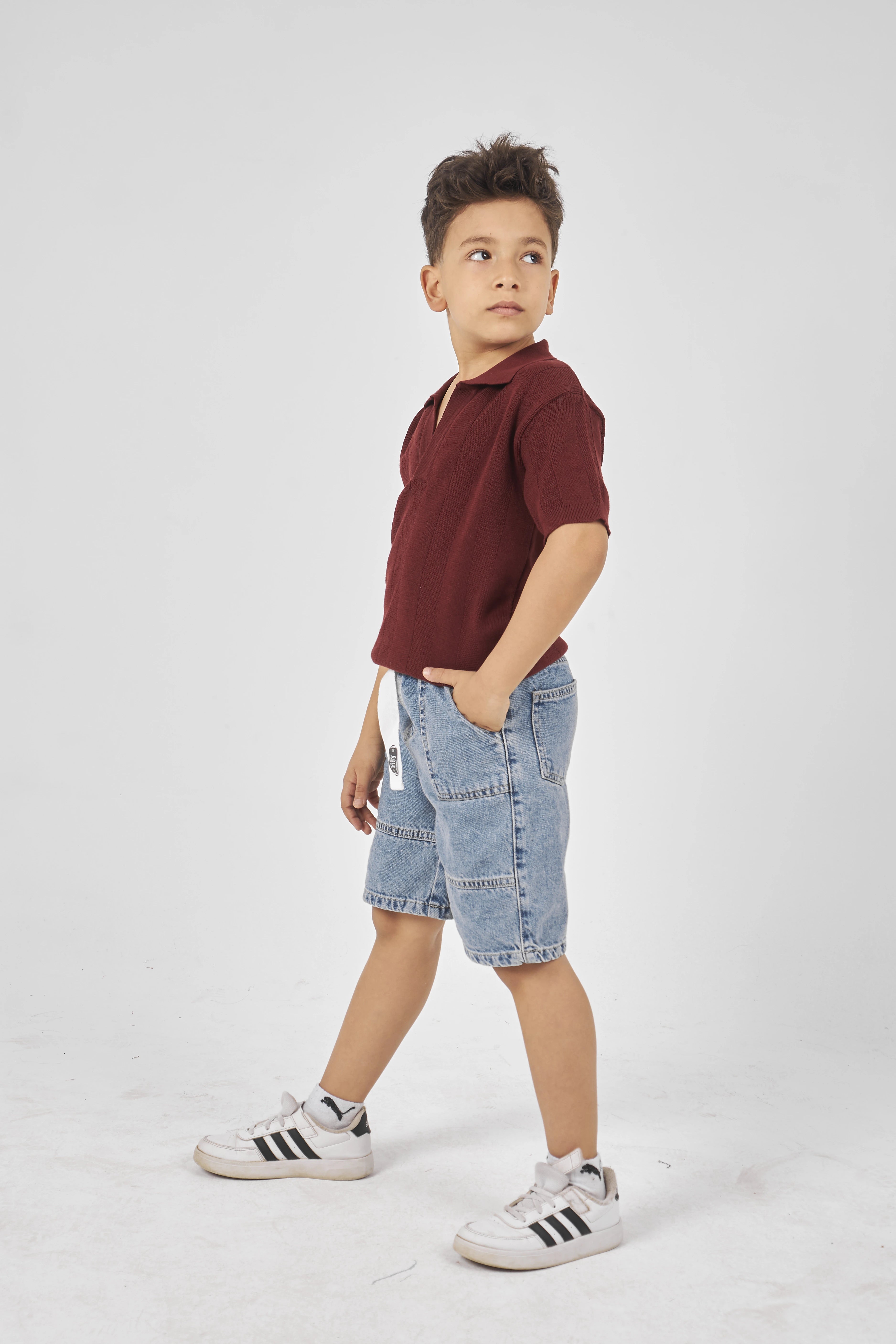 Burgundy Boys polo Tricot