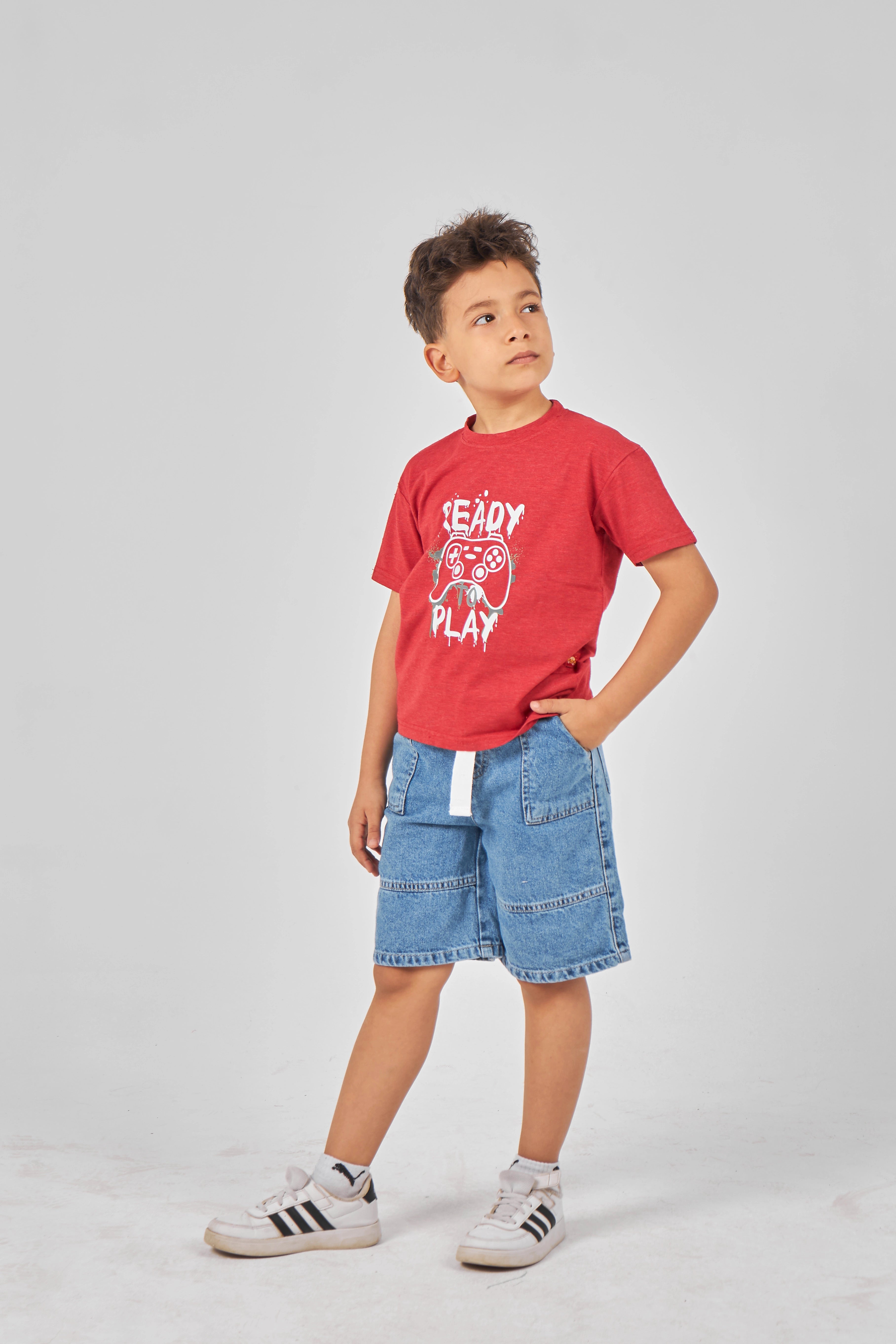 Red Boys Basic T-shirt