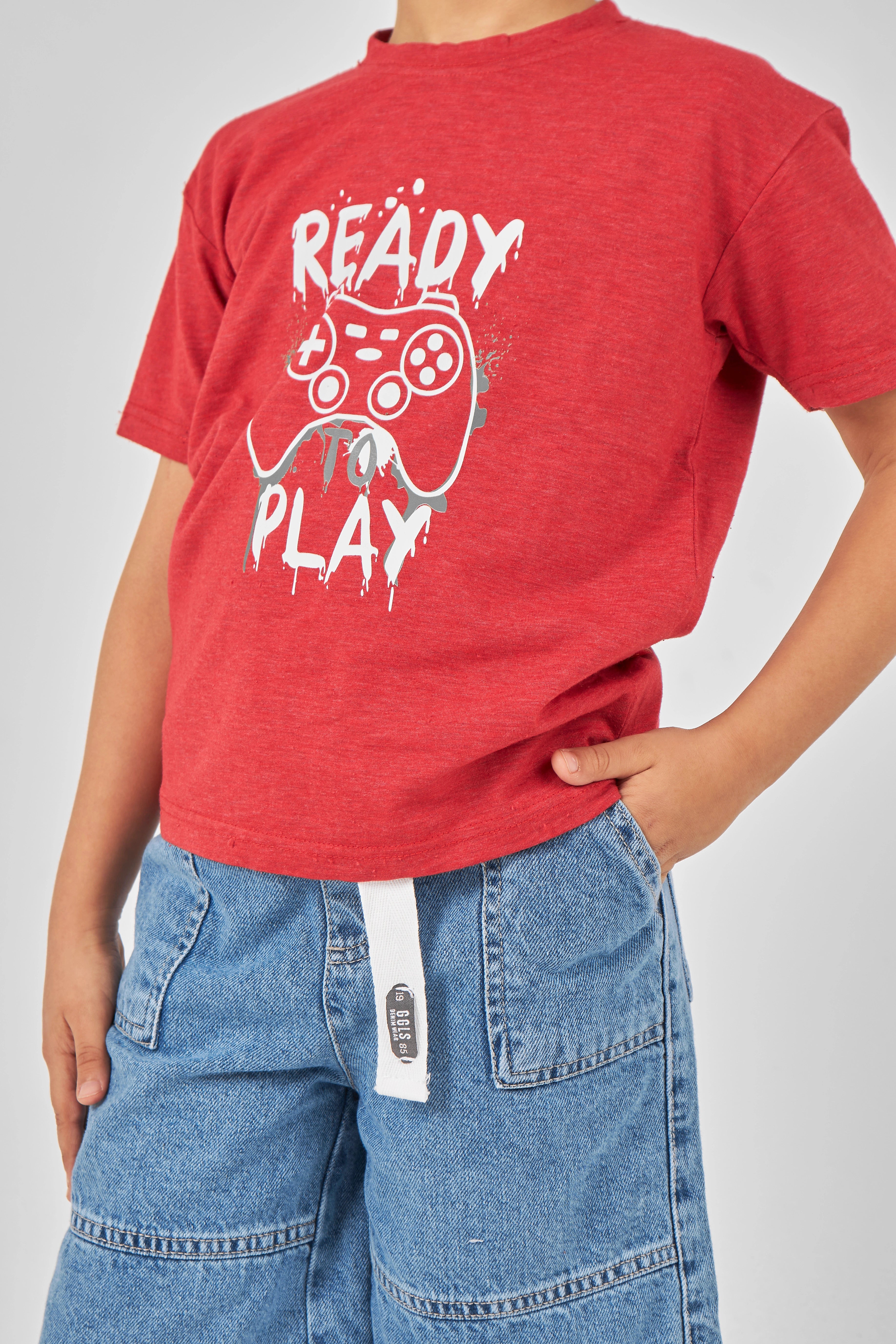 Red Boys Basic T-shirt