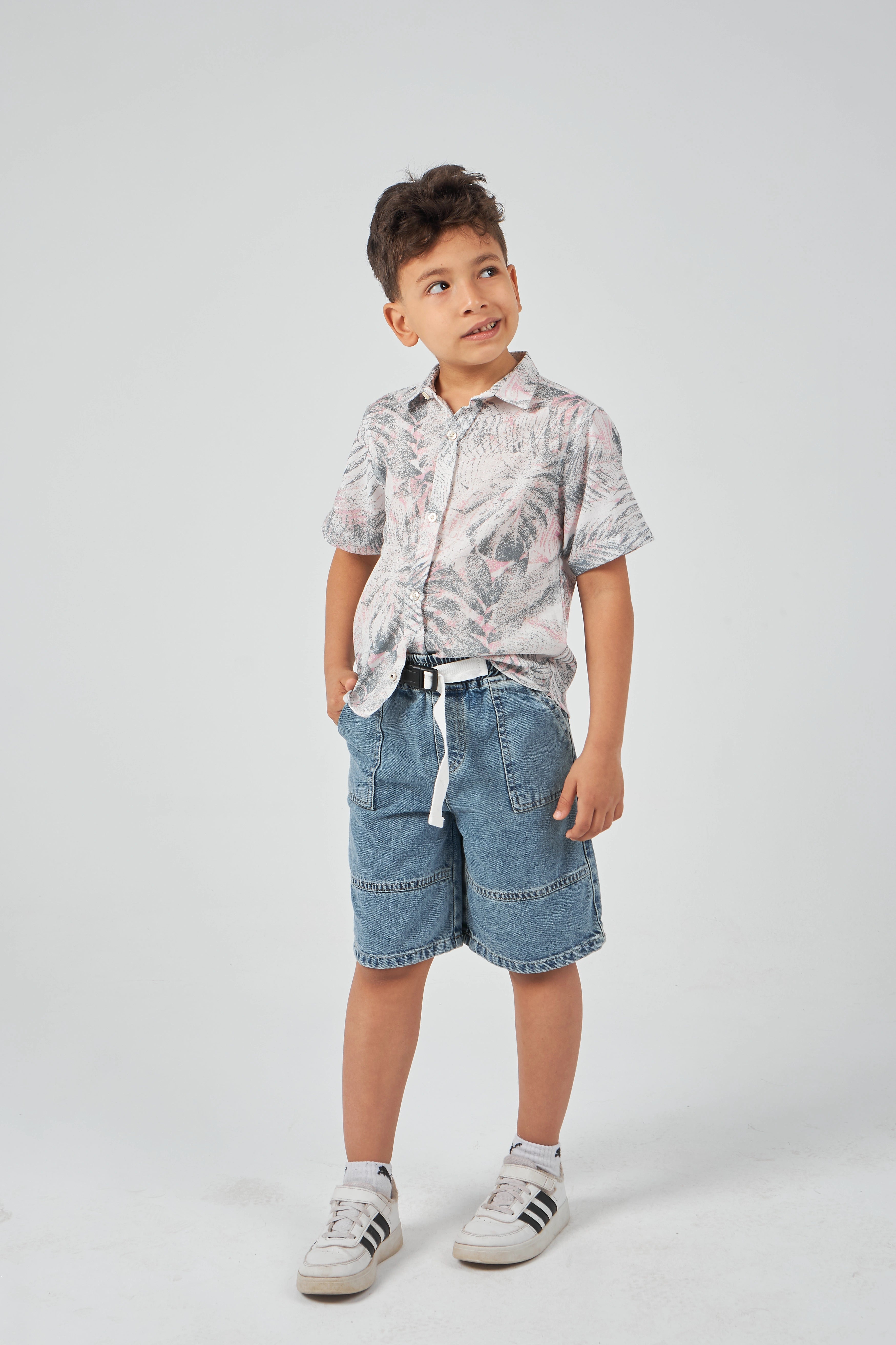 Printed Gray Boys Shirt