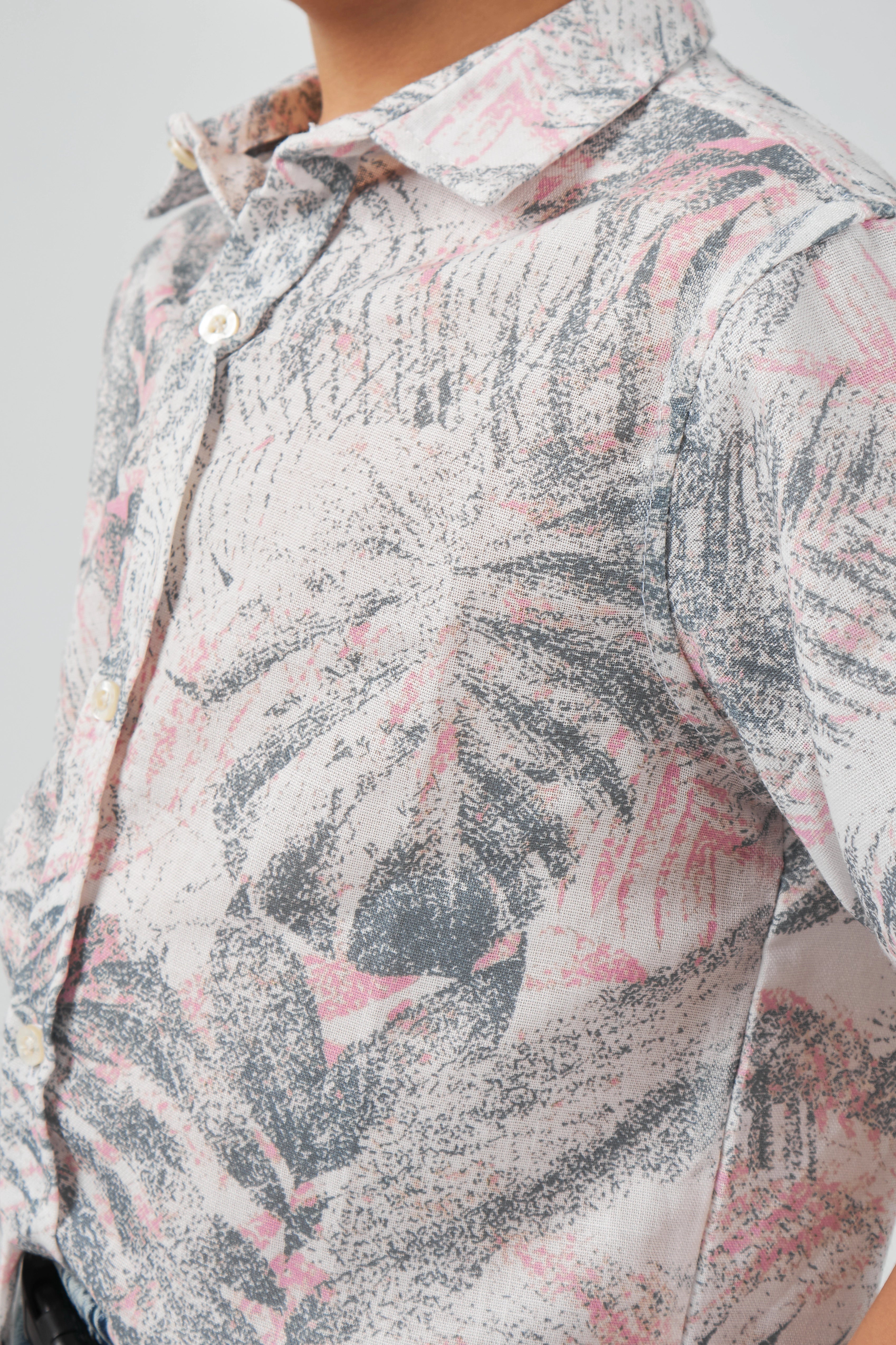 Printed Gray Boys Shirt