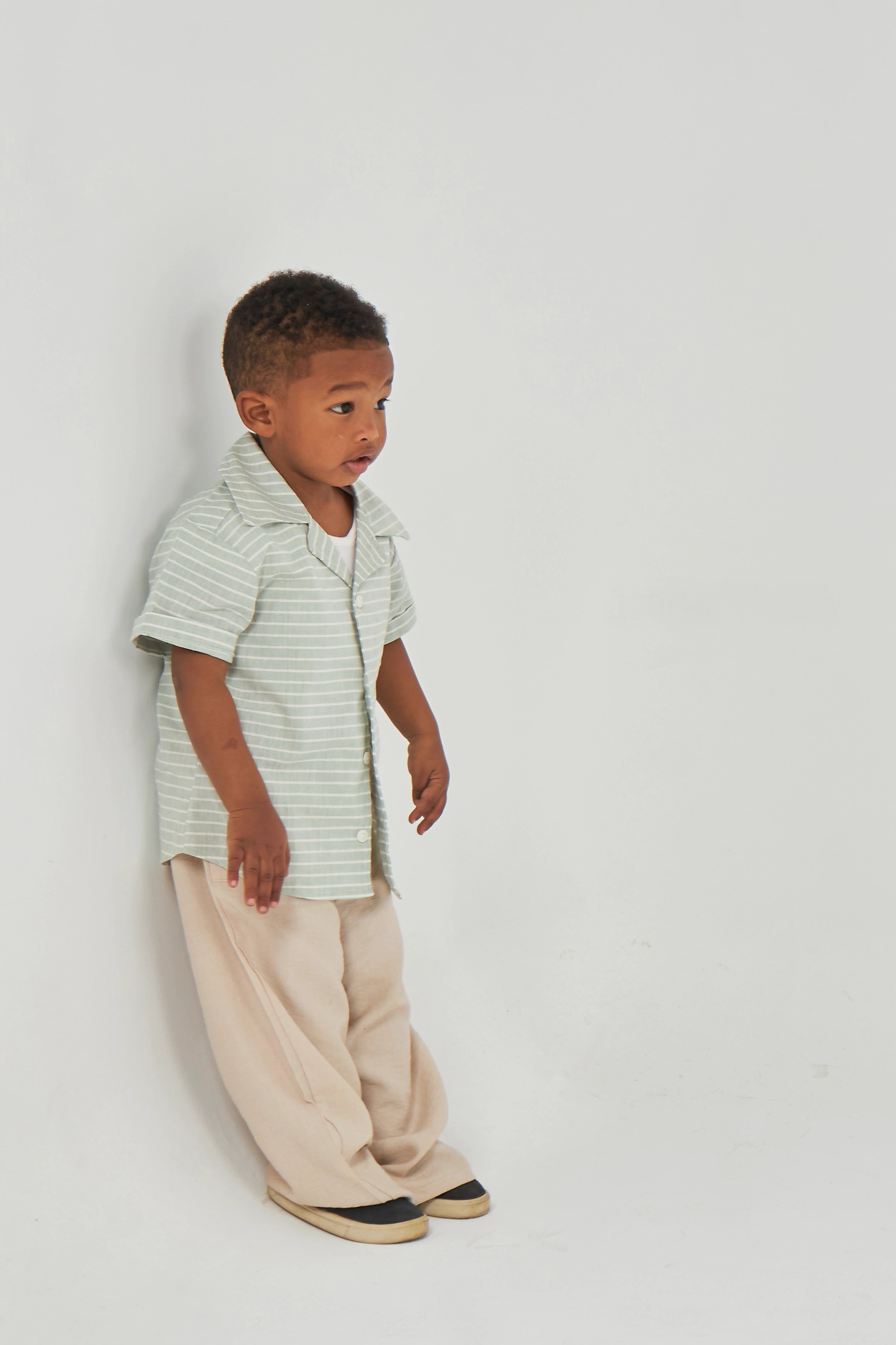 Beige Boys Woven Pants