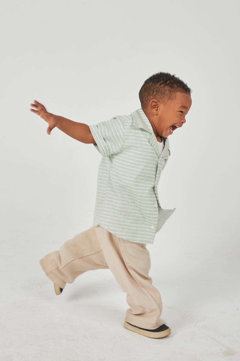 Beige Boys Woven Pants
