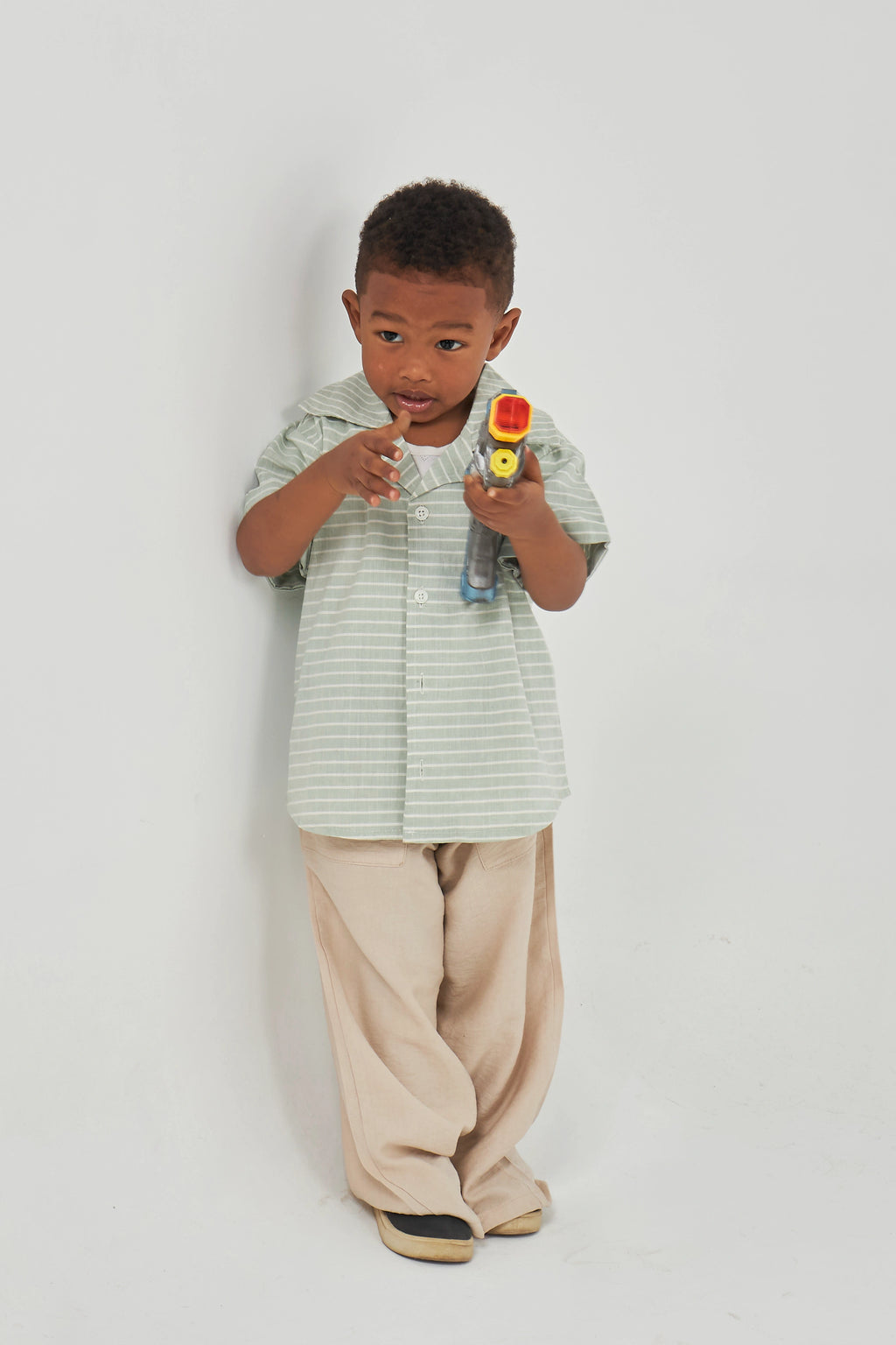Beige Boys Woven Pants