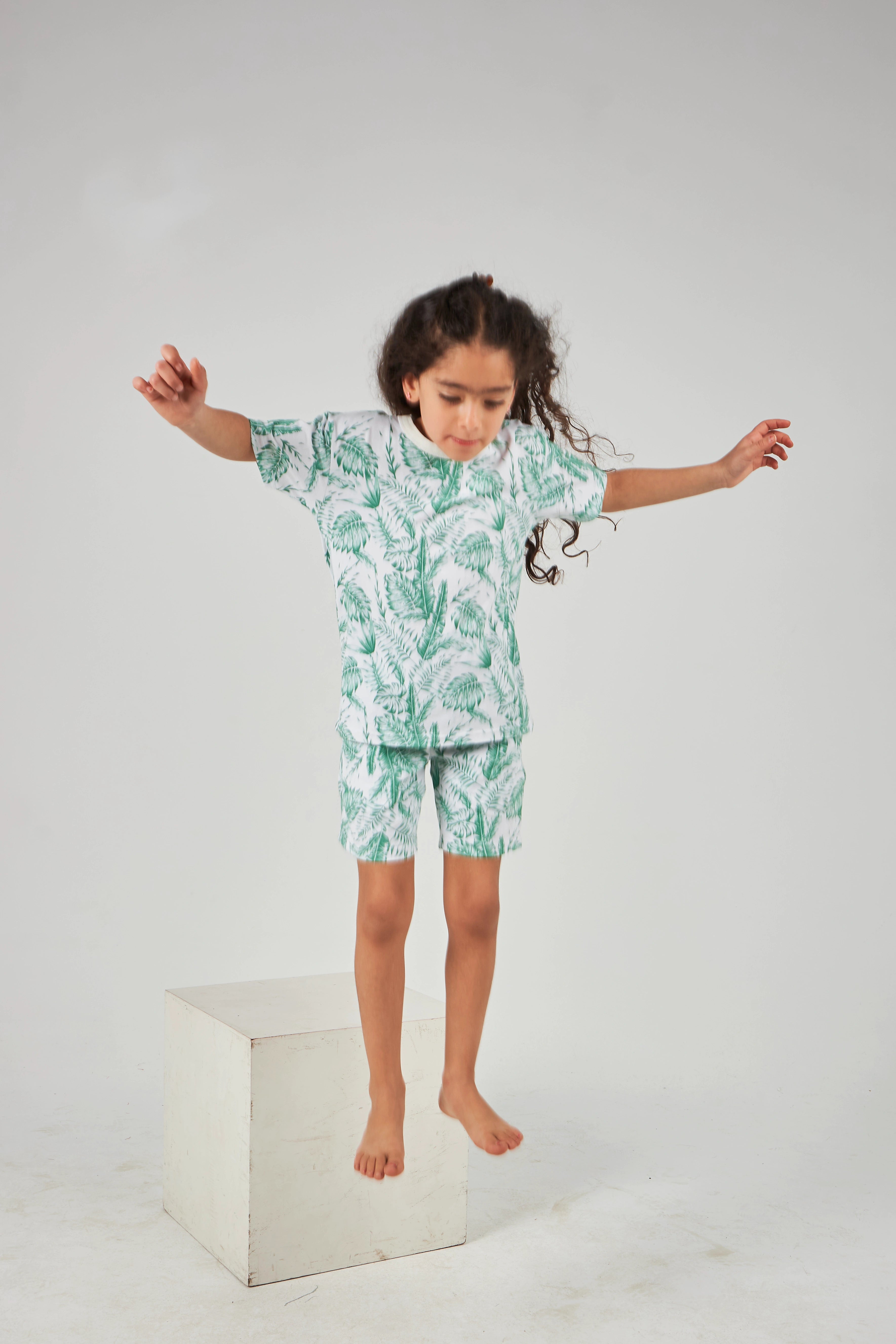 Printed Green Girls Pajama