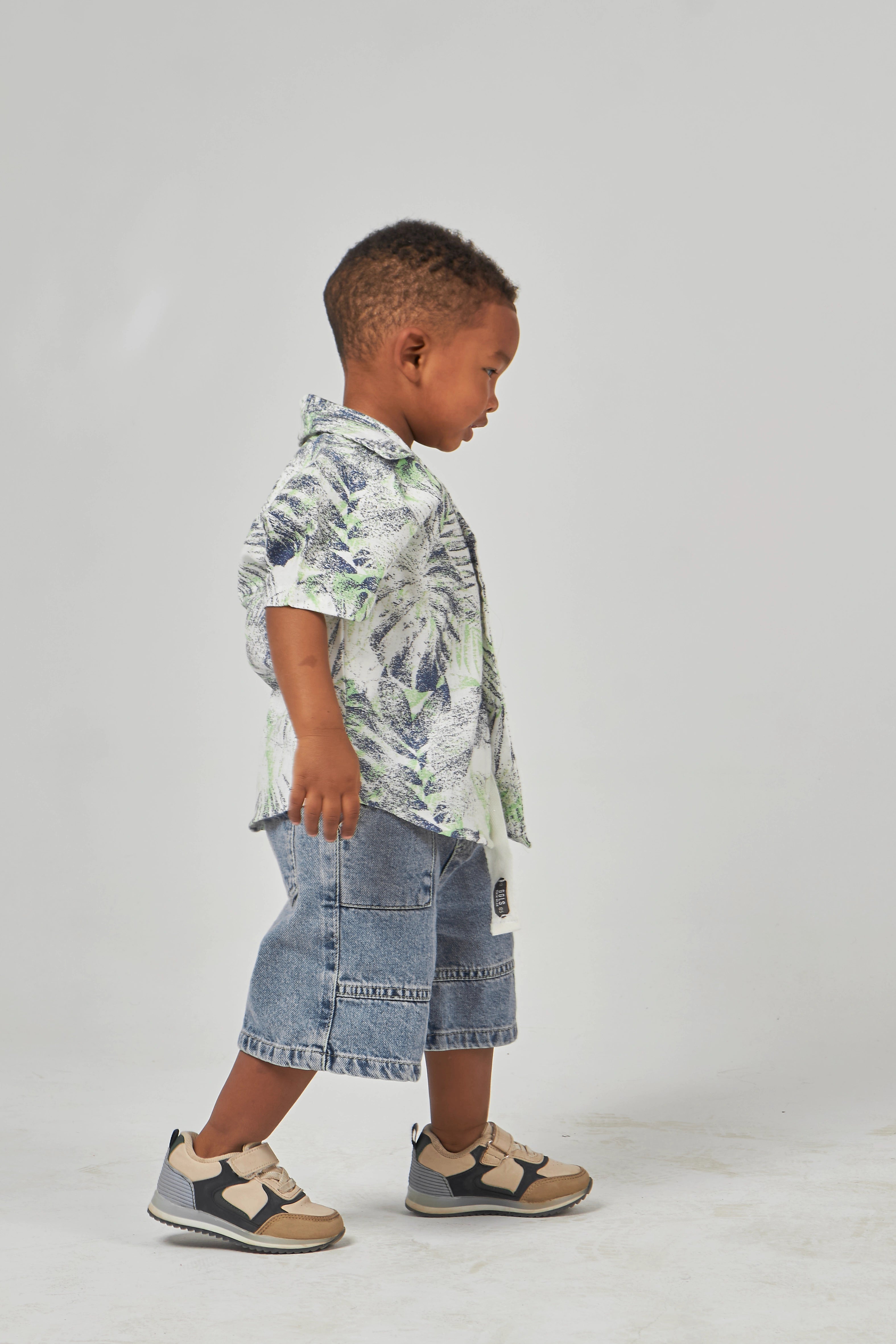 White Printed Boys Shirt
