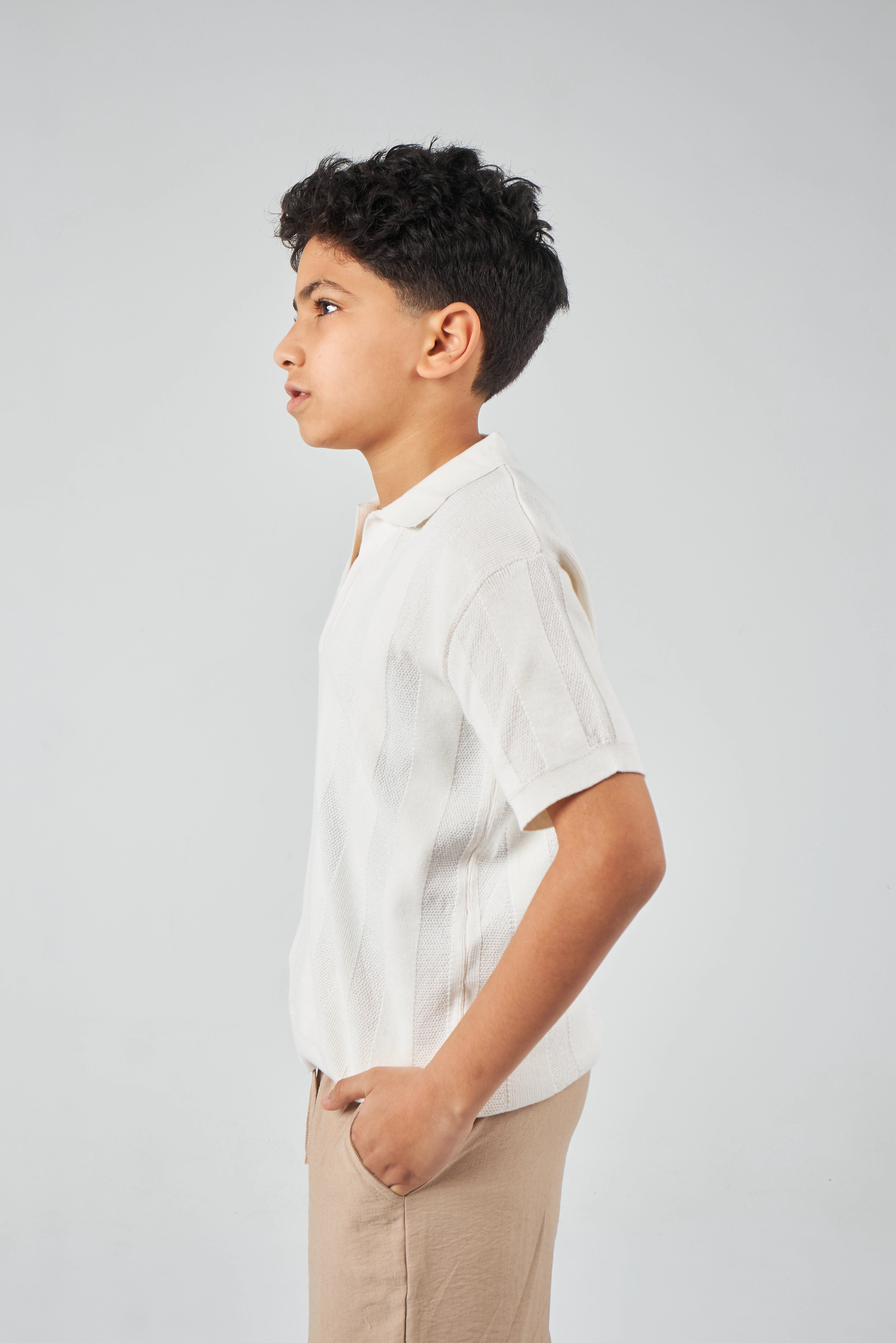 Ecru Boys polo Tricot