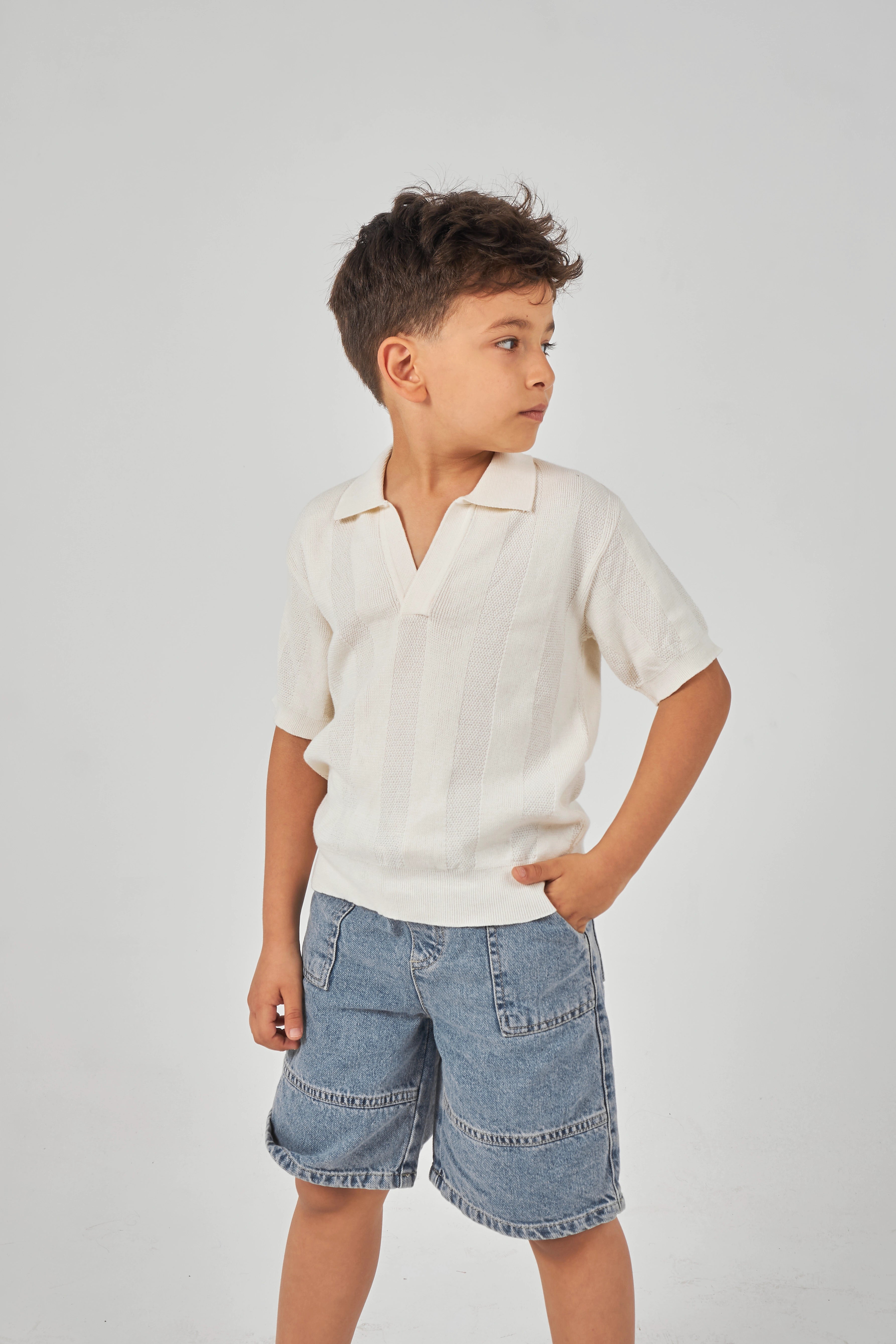 Ecru Boys polo Tricot