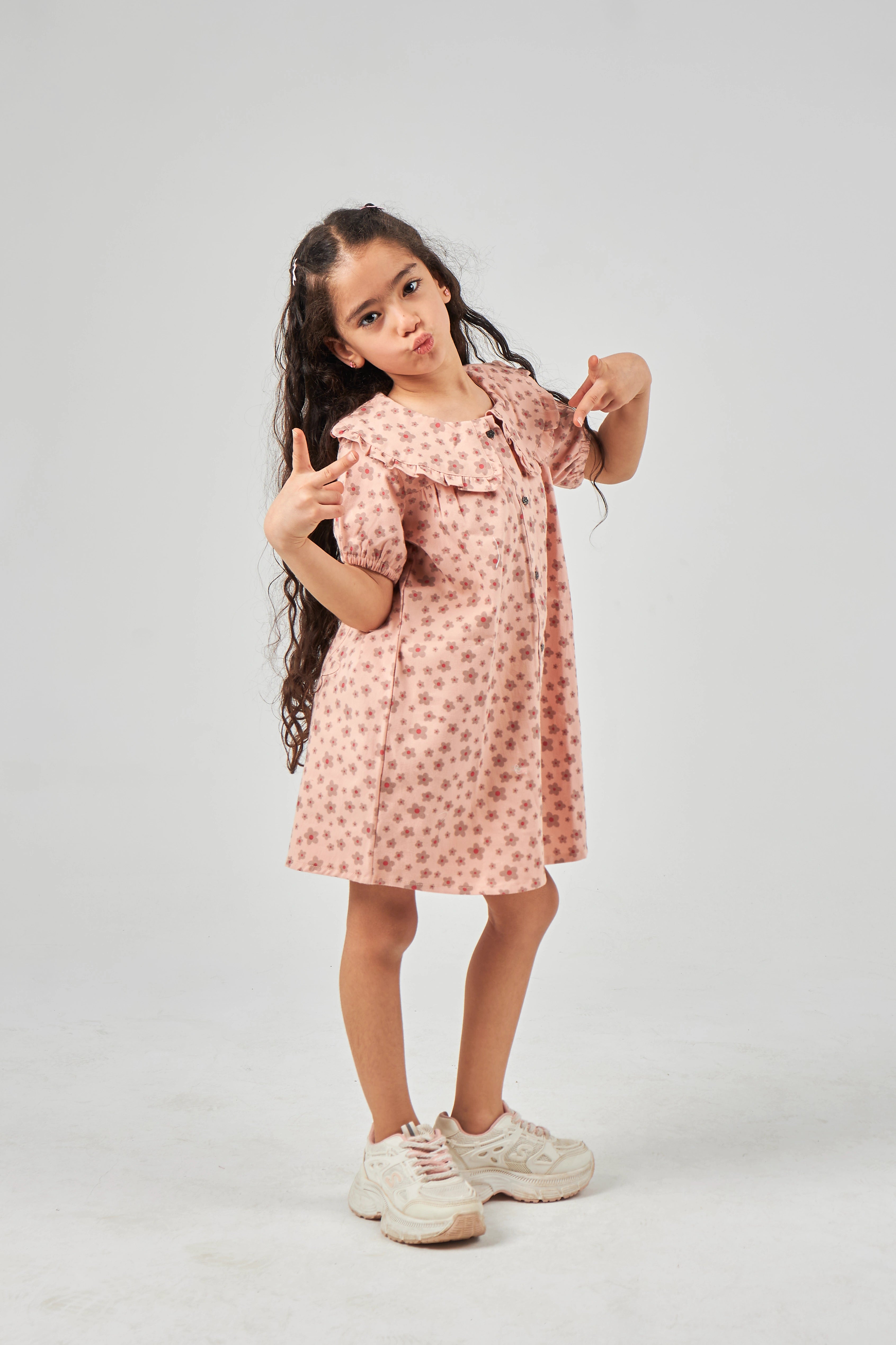 Rose  Printed Girls Dress