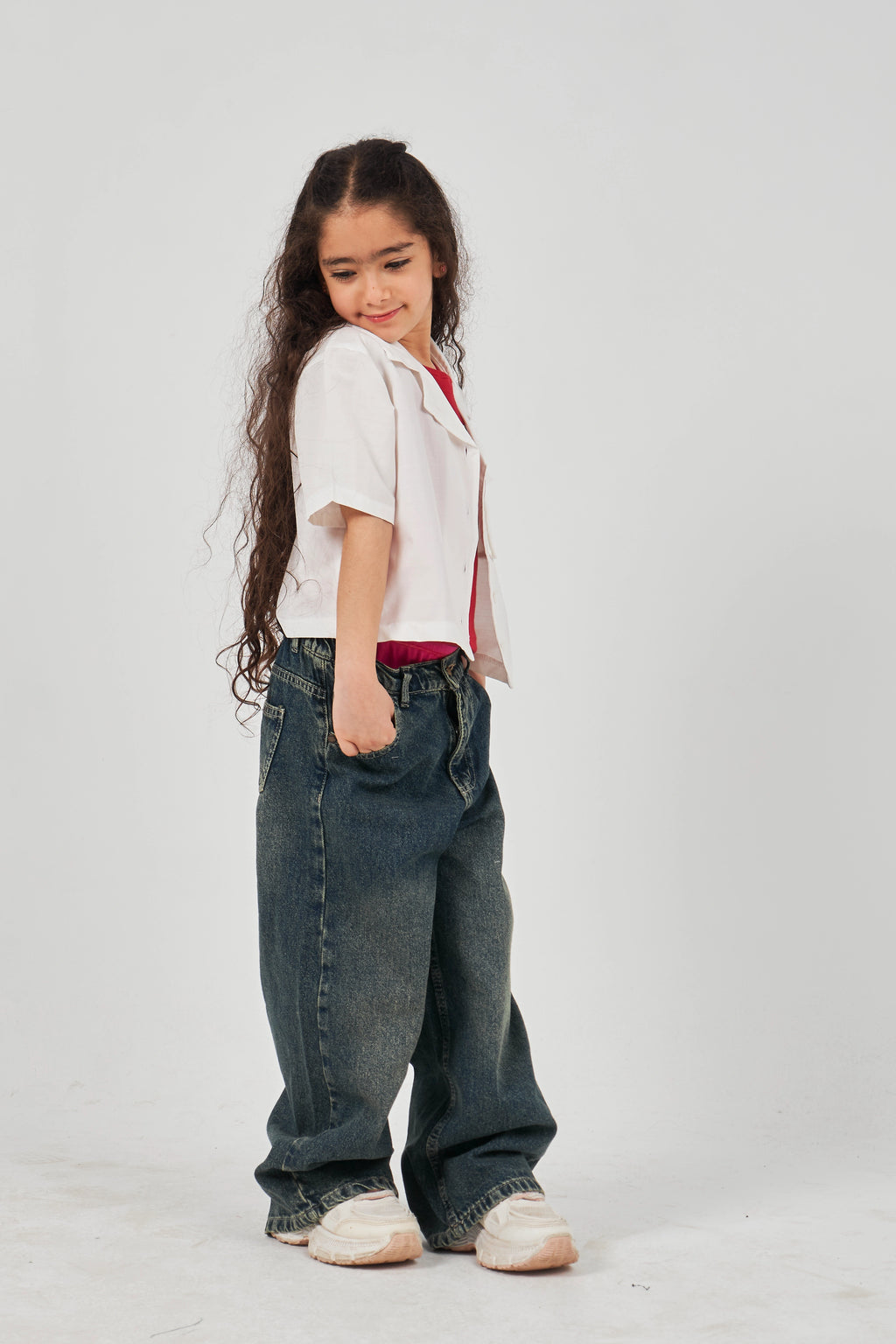 Girls Denim Dark  pants