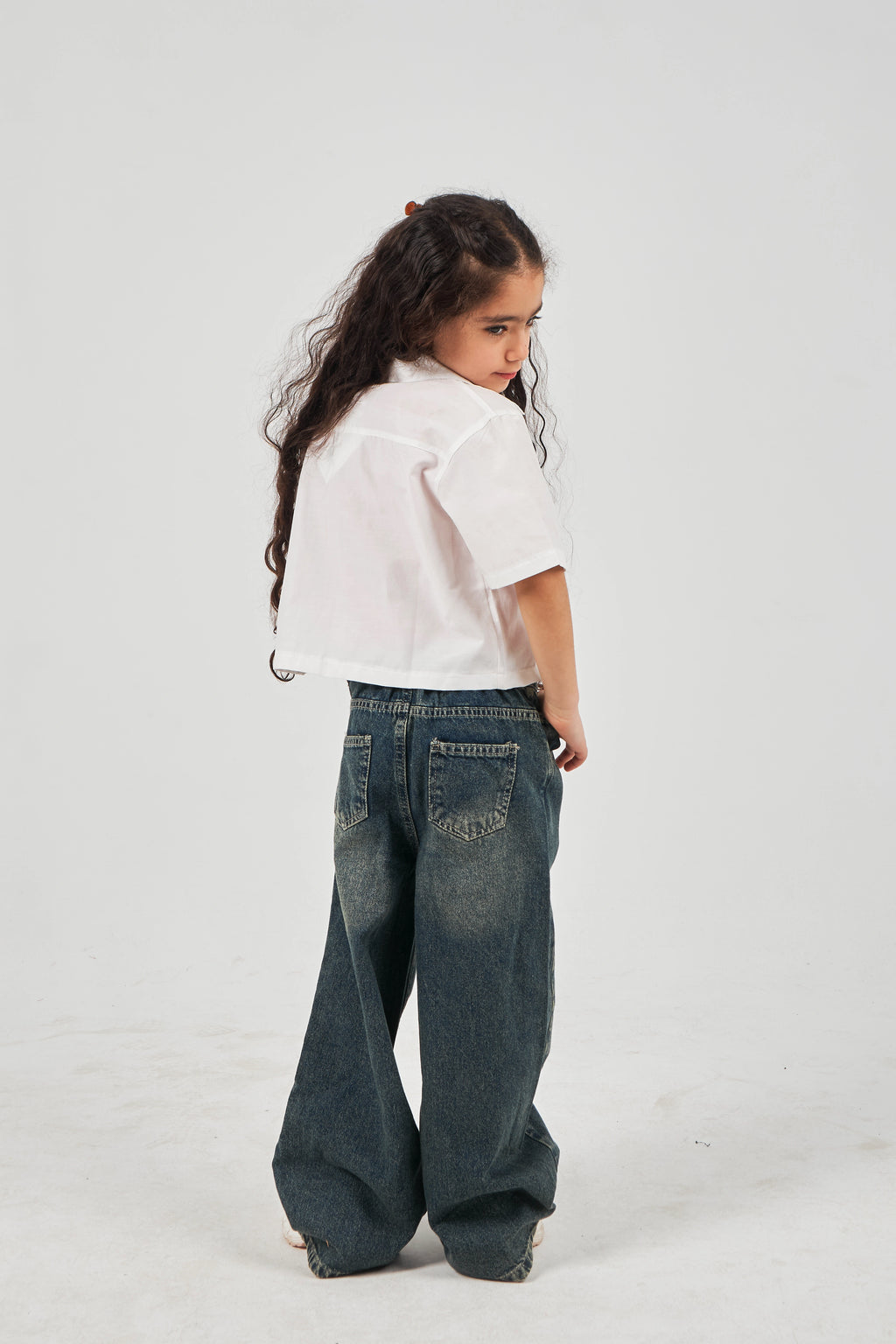 Girls Denim Dark  pants