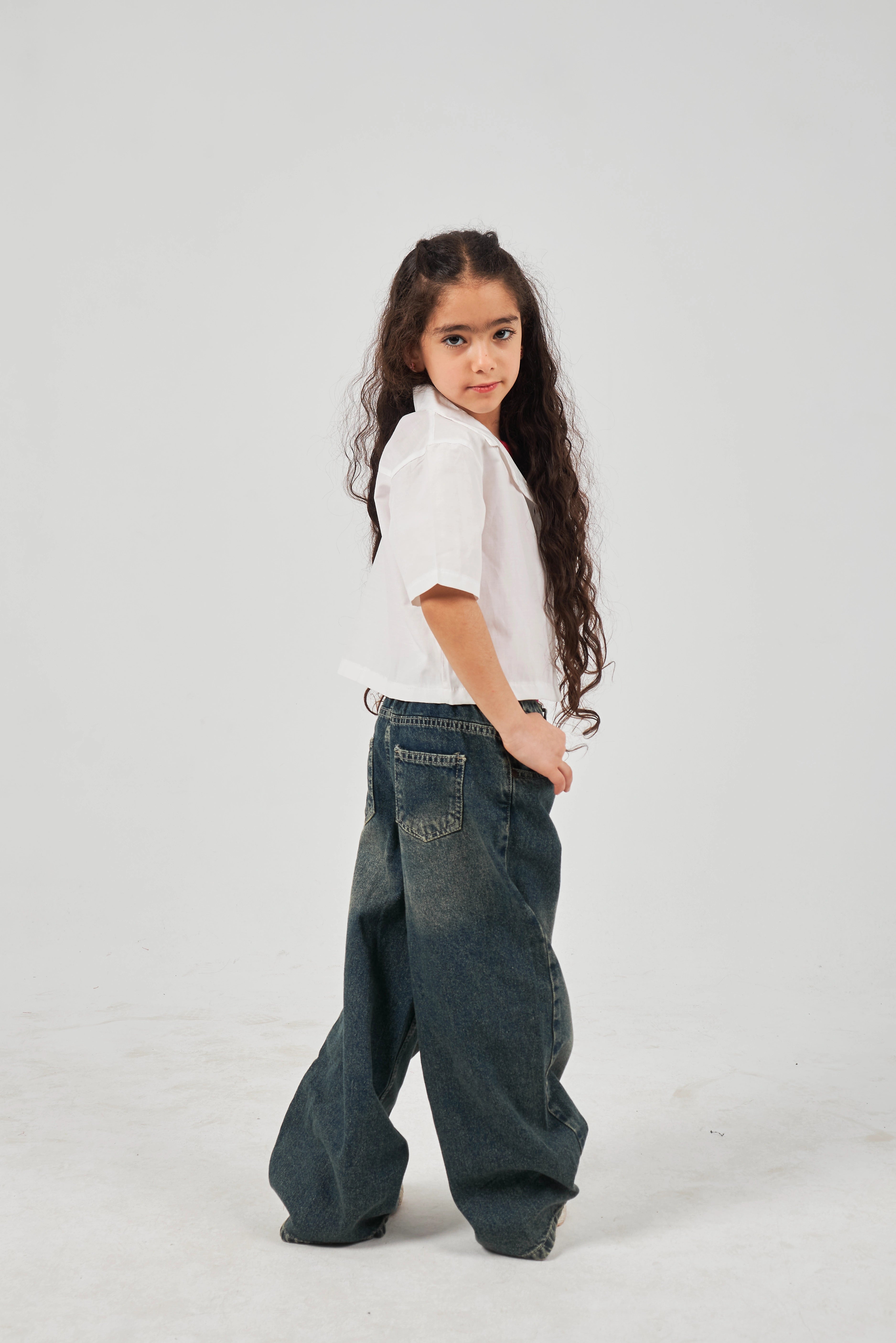 Girls Denim Dark  pants