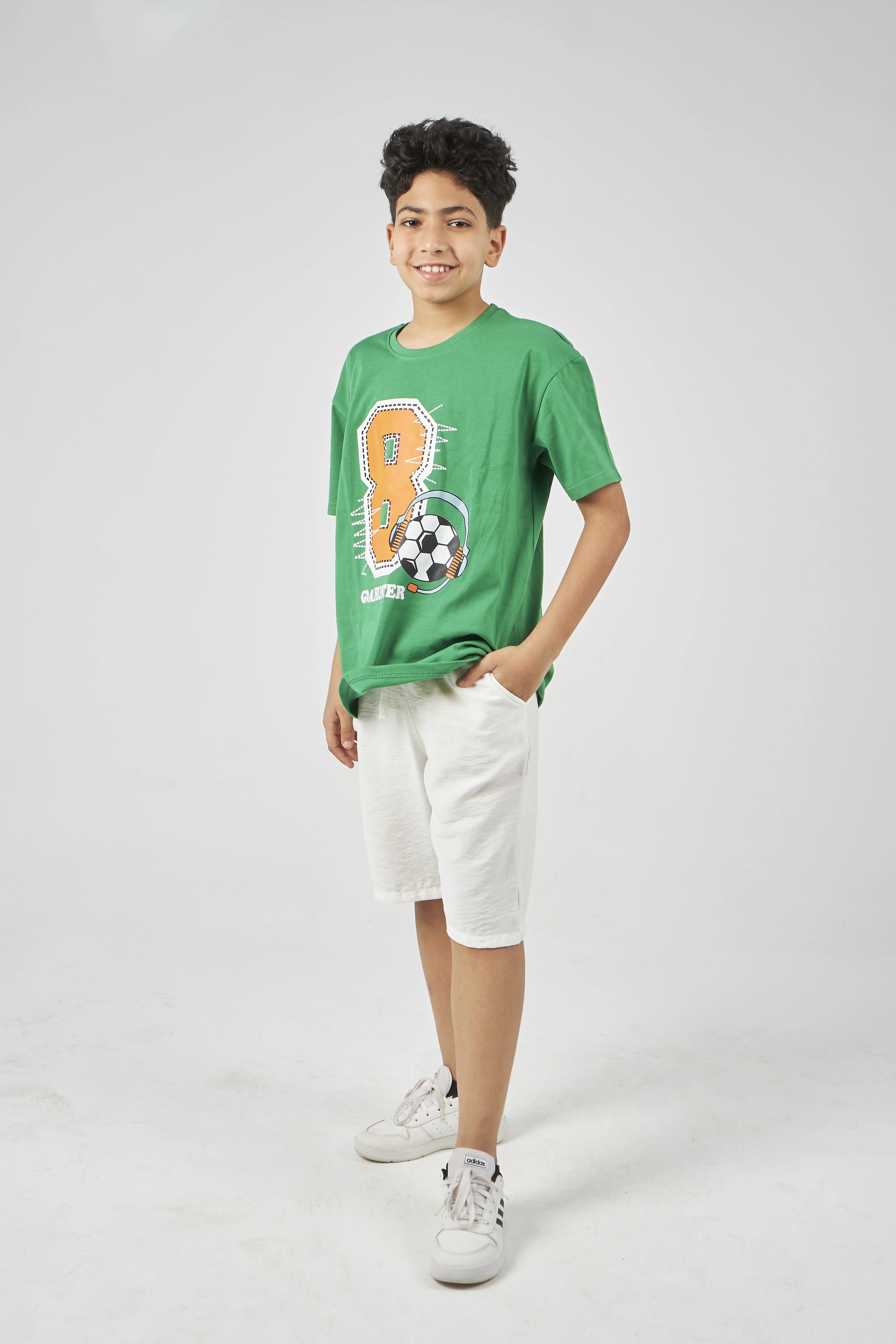 Green Boys Basic T-shirt