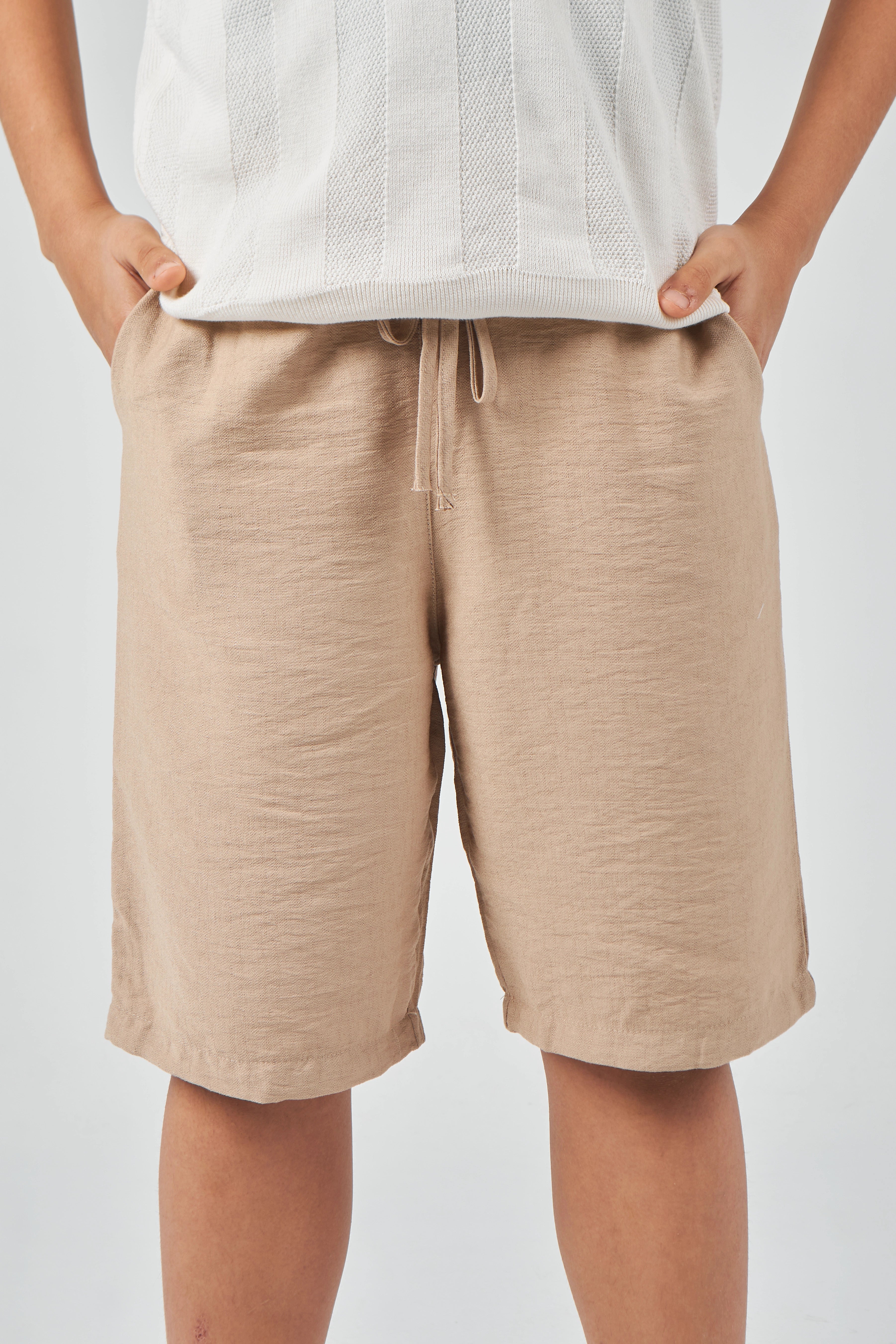 Beige Boys Woven Short
