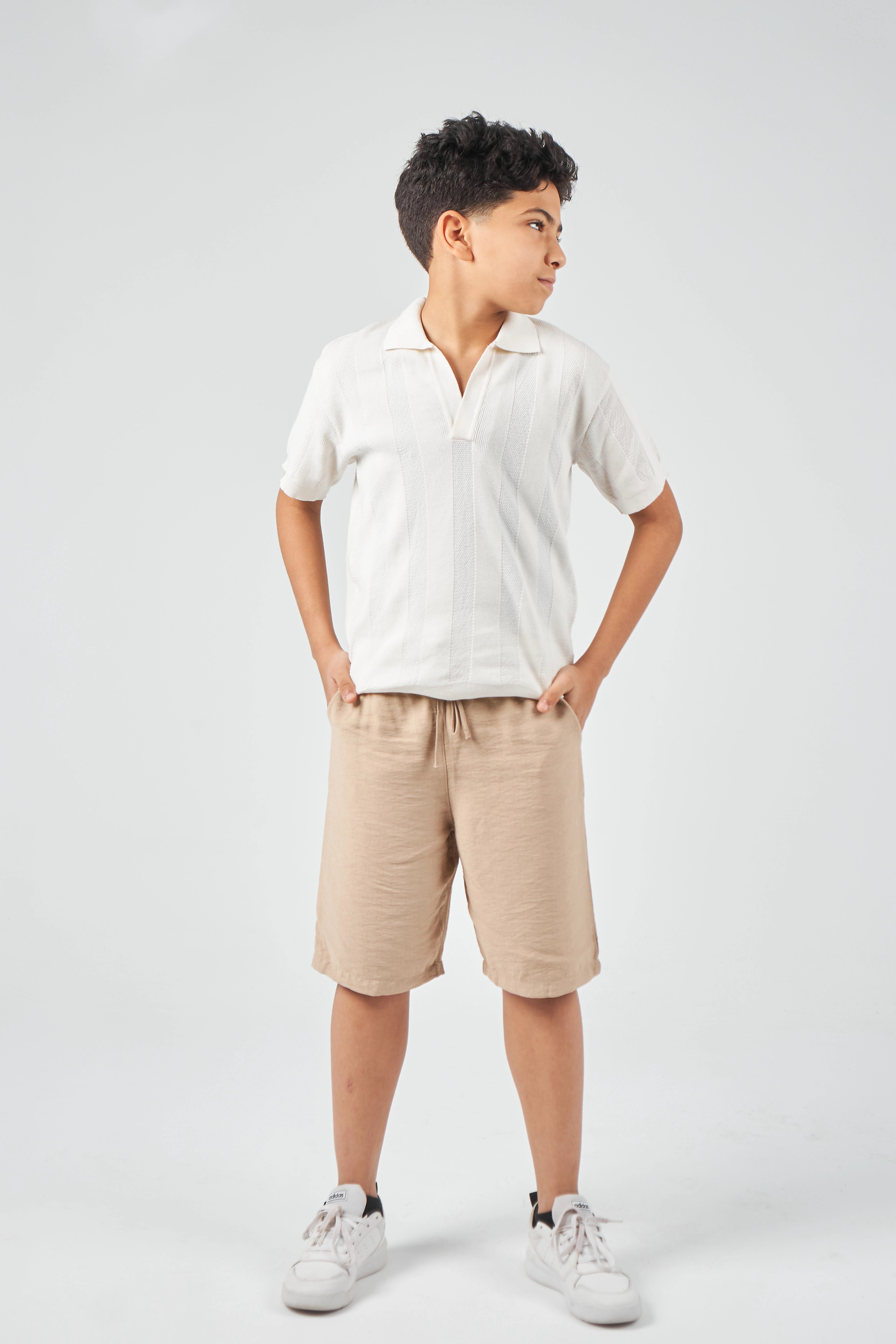 Beige Boys Woven Short