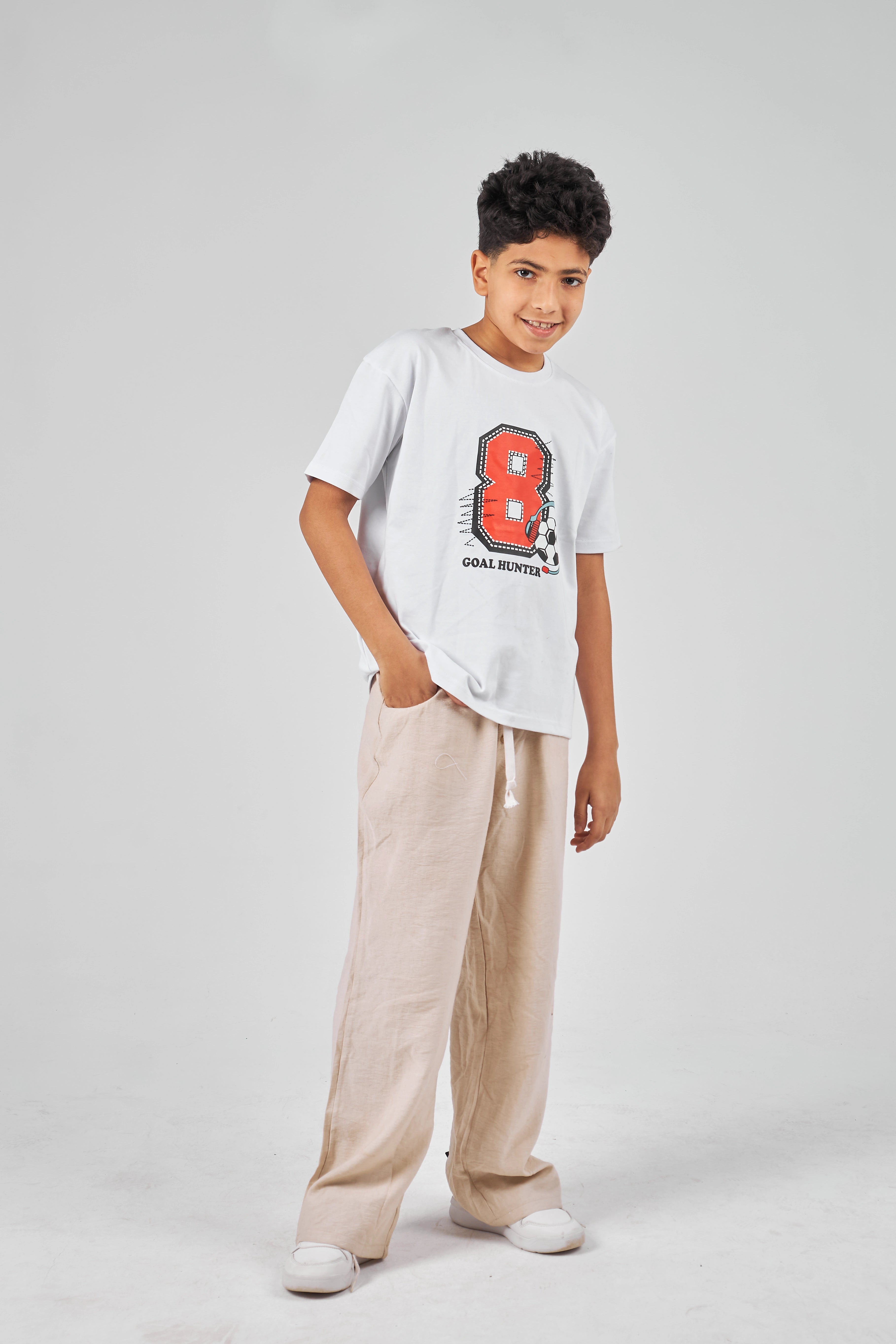 Beige Boys Woven pants