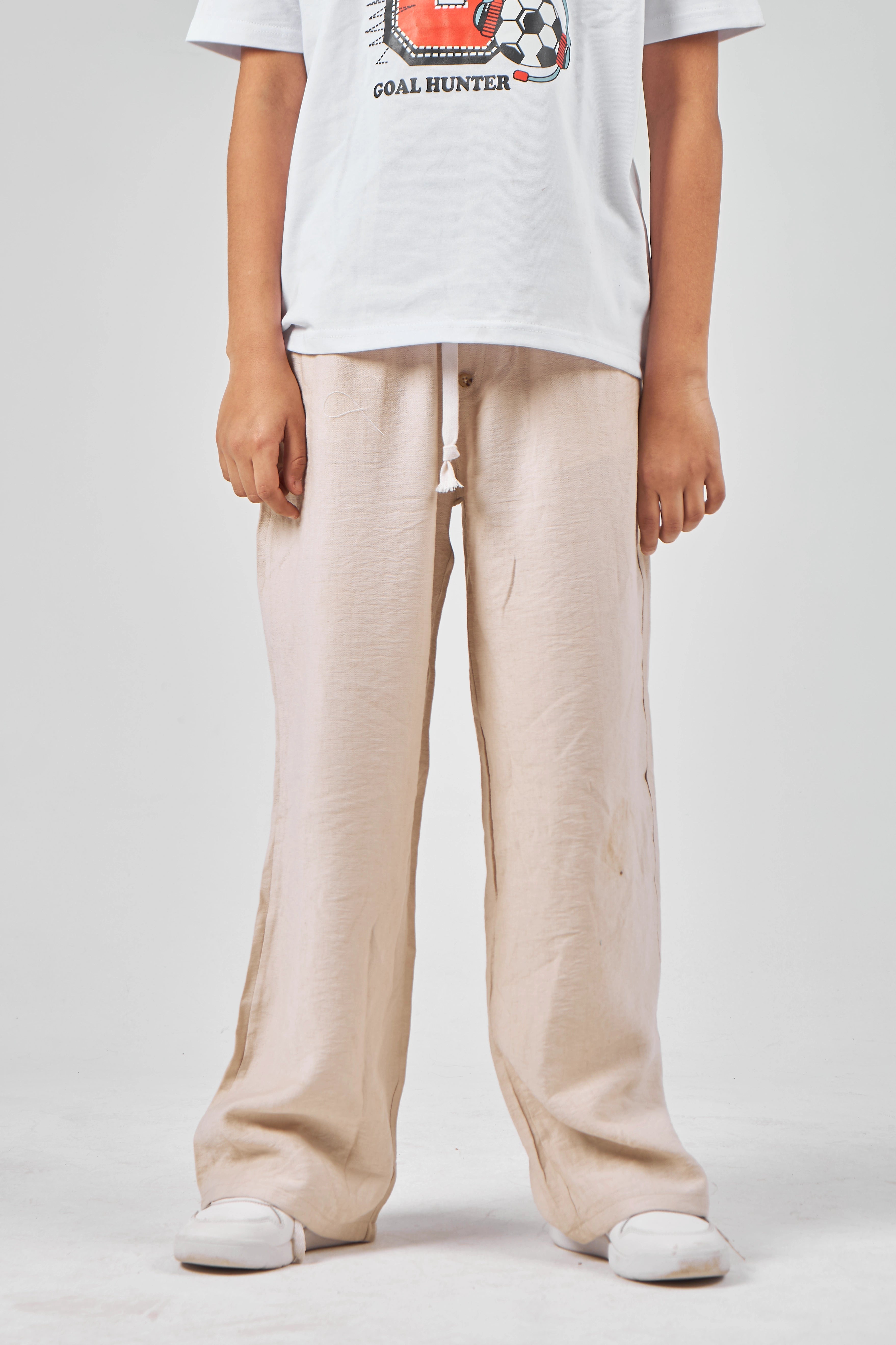 Beige Boys Woven pants
