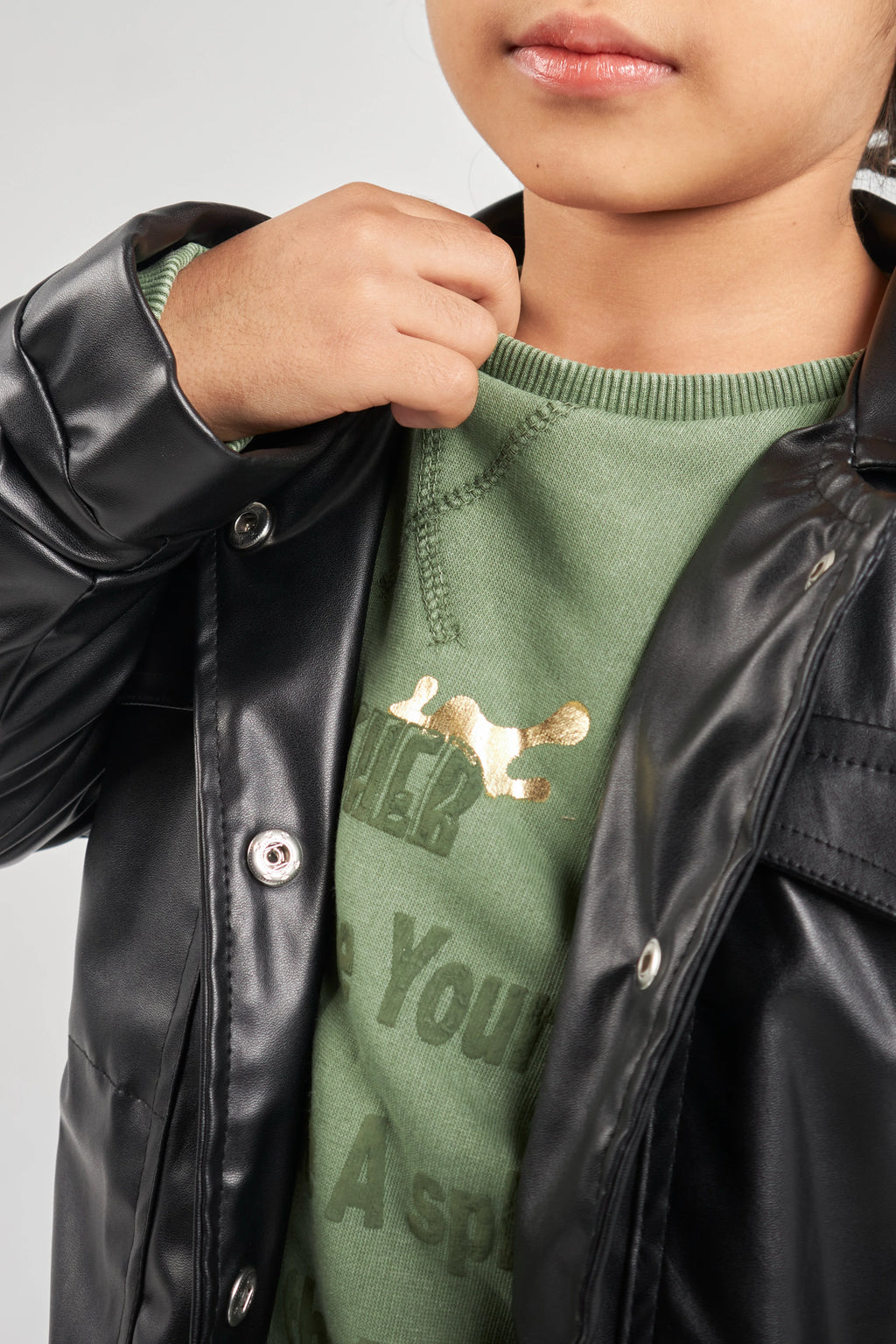 Boys Black Leather Jacket