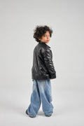 Boys Black Leather Jacket