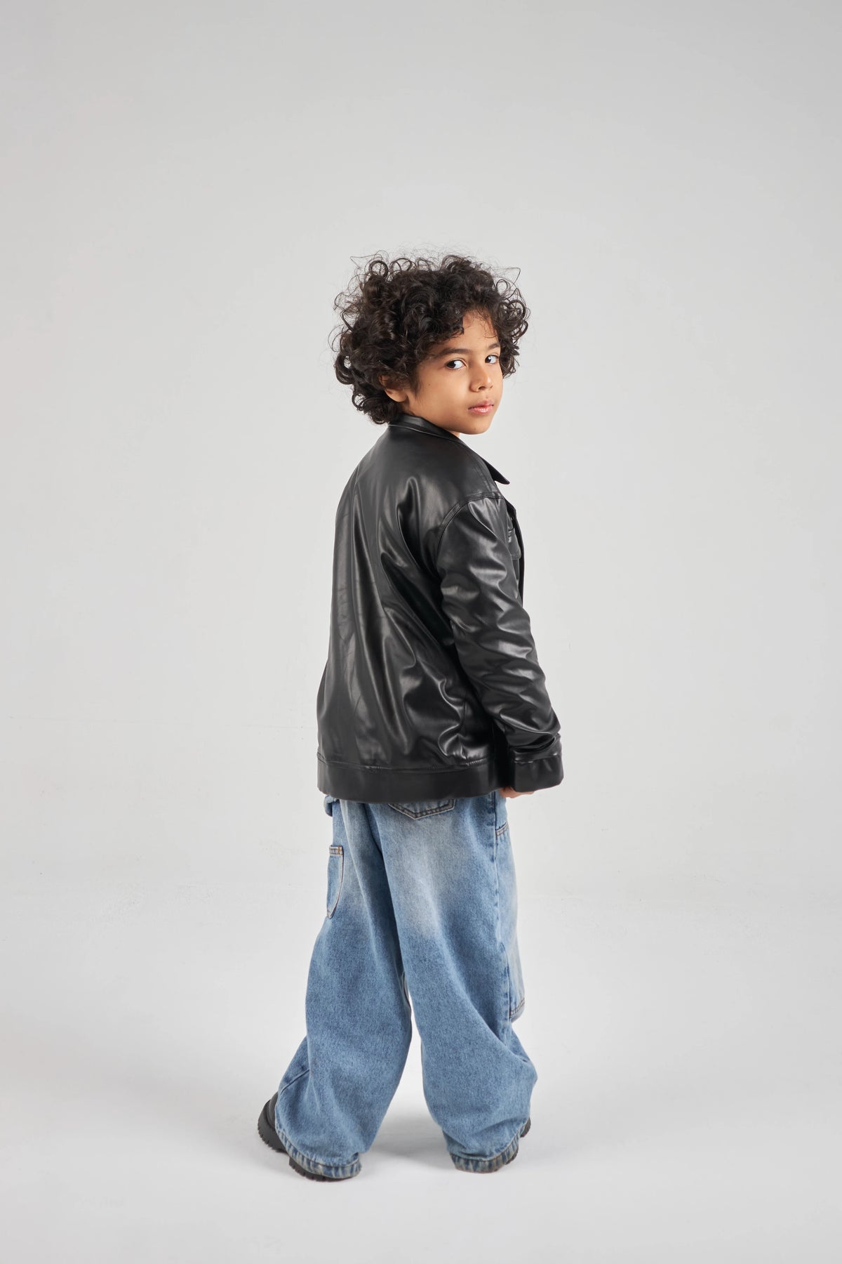 Boys Black Leather Jacket