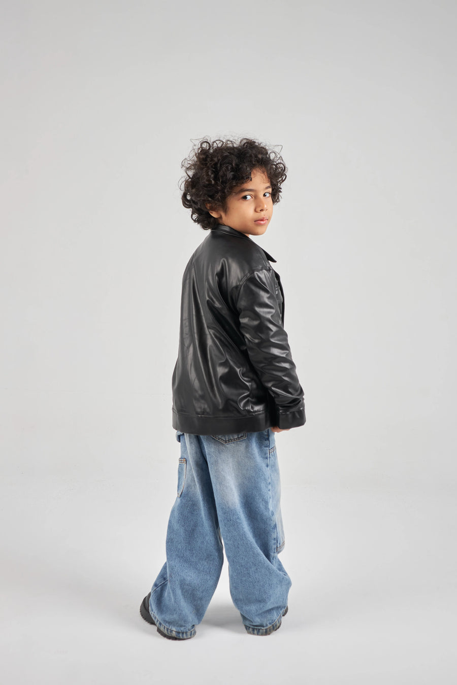 Boys Black Leather Jacket