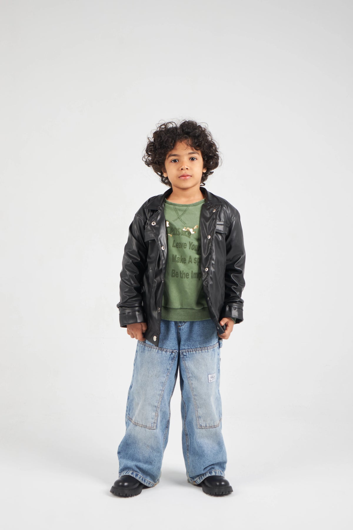 Boys Black Leather Jacket