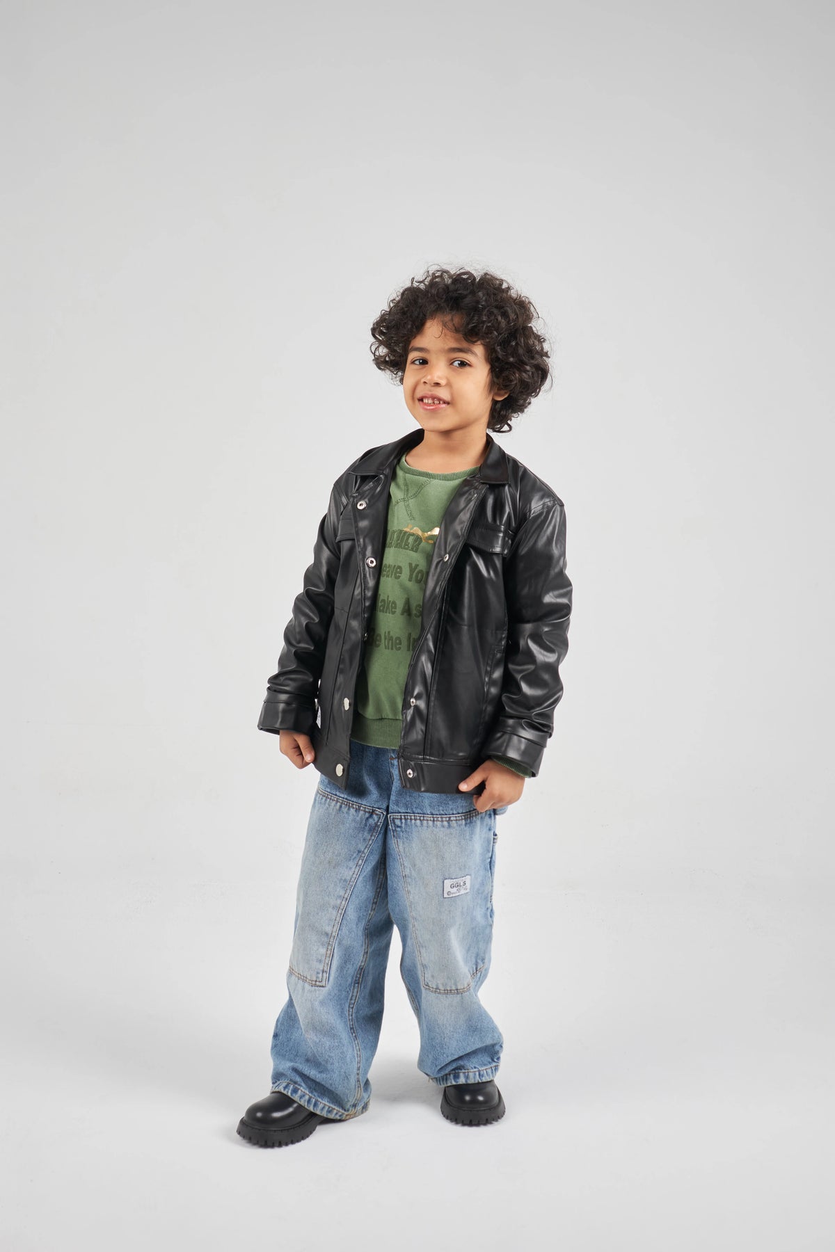 Boys Black Leather Jacket