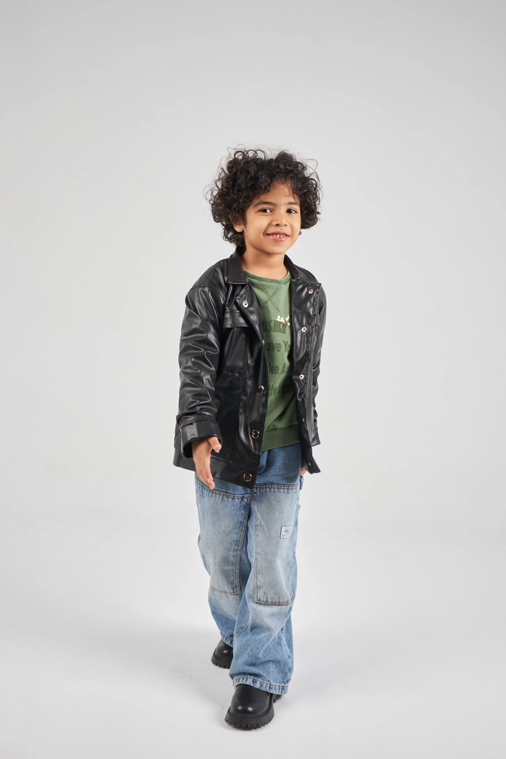 Boys Black Leather Jacket