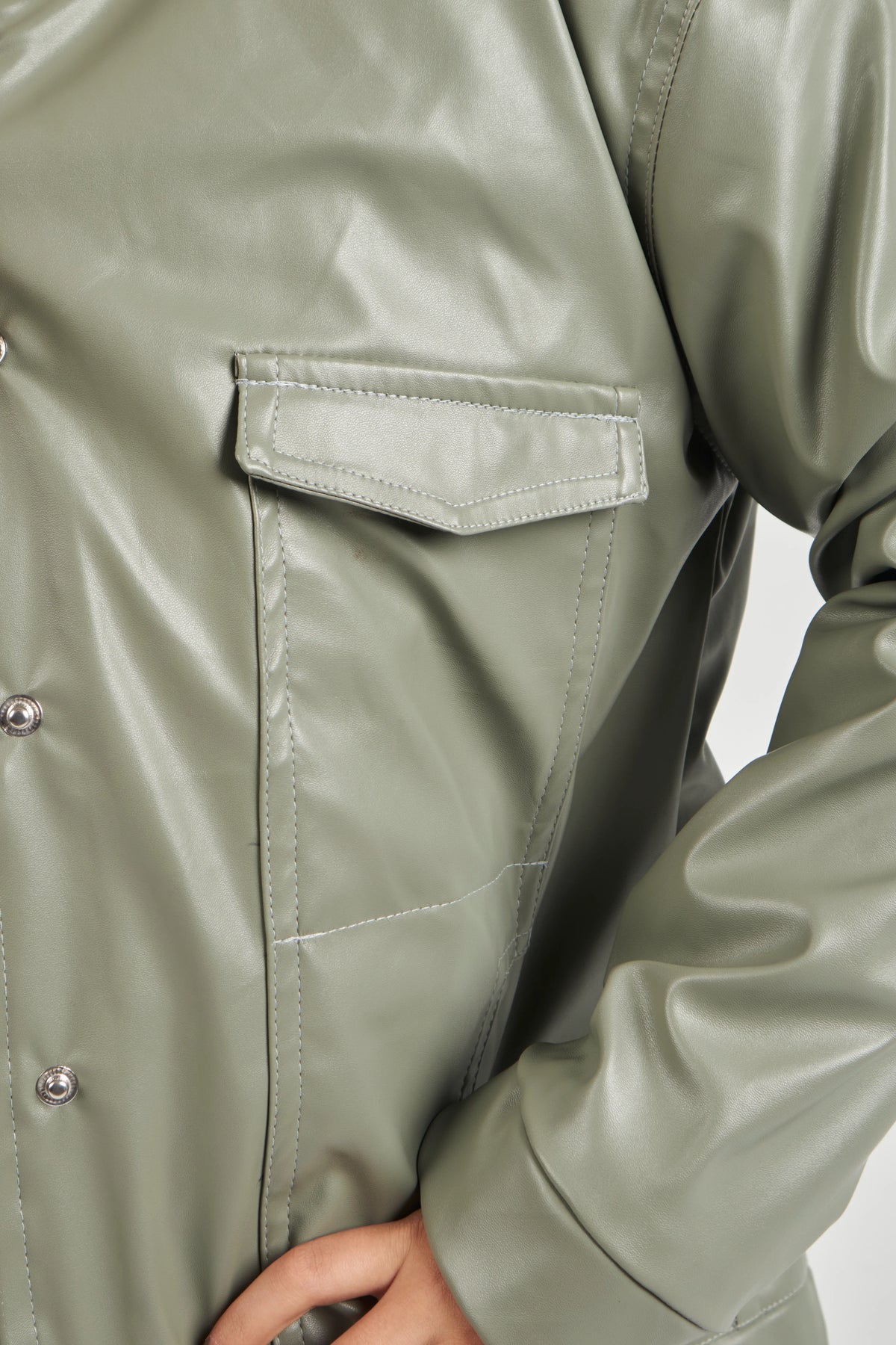 Boys Khaki Leather Jacket