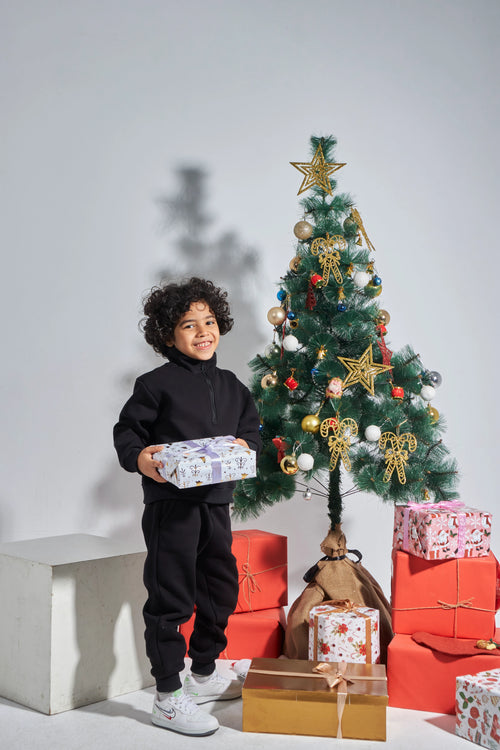 Boys Black Knit Set
