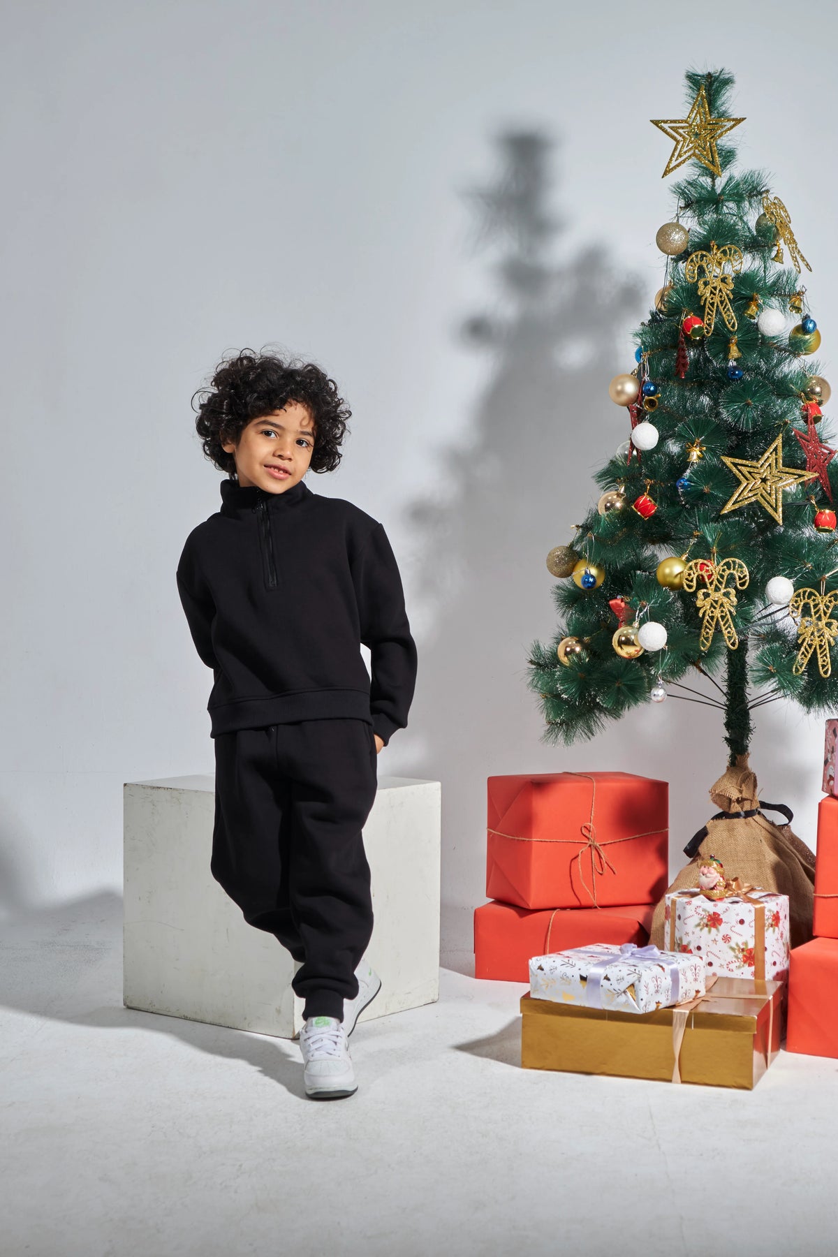 Boys Black Knit Set
