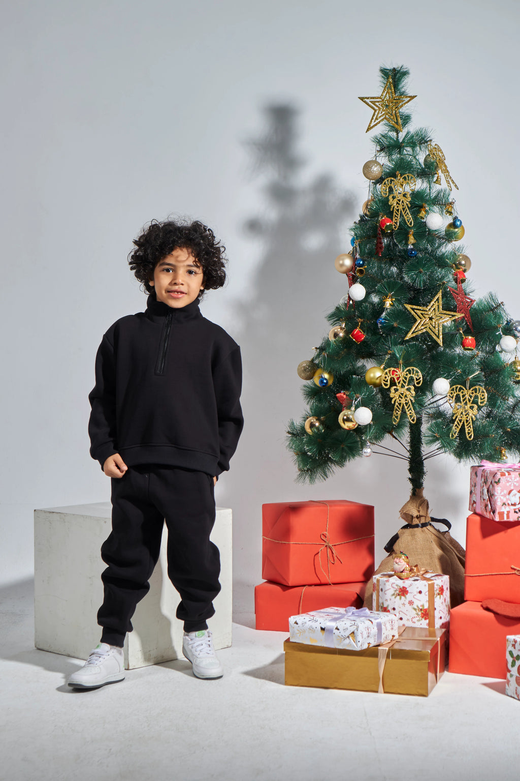 Boys Black Knit Set