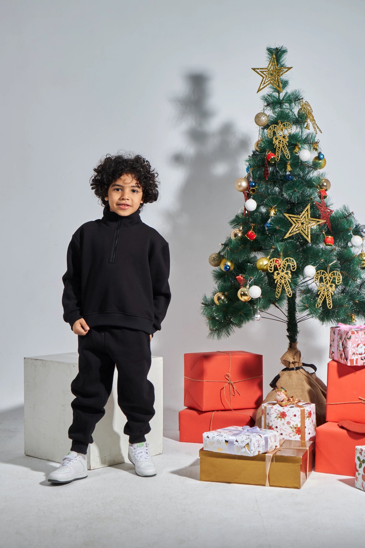 Boys Black Knit Set