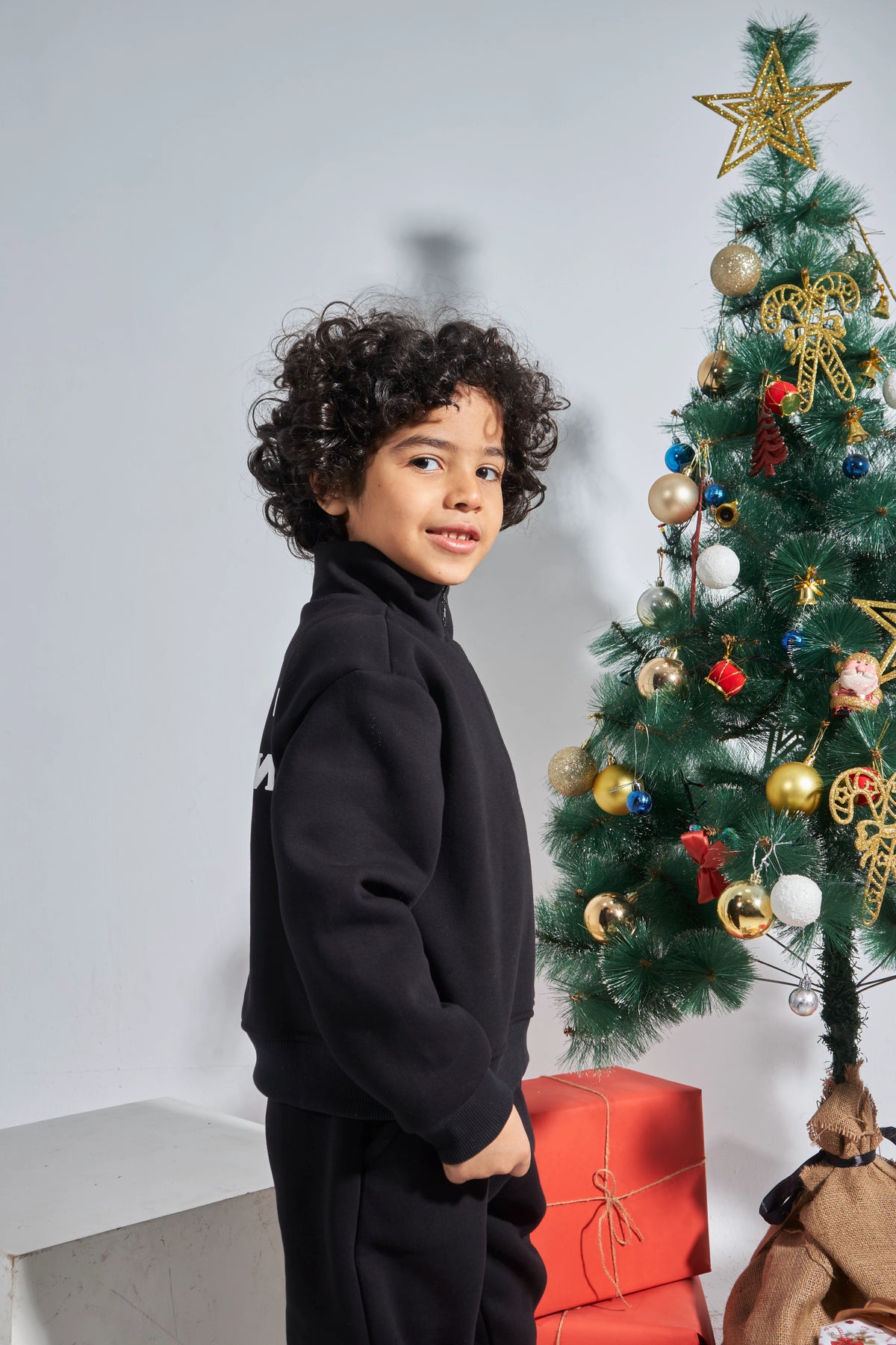 Boys Black Knit Set