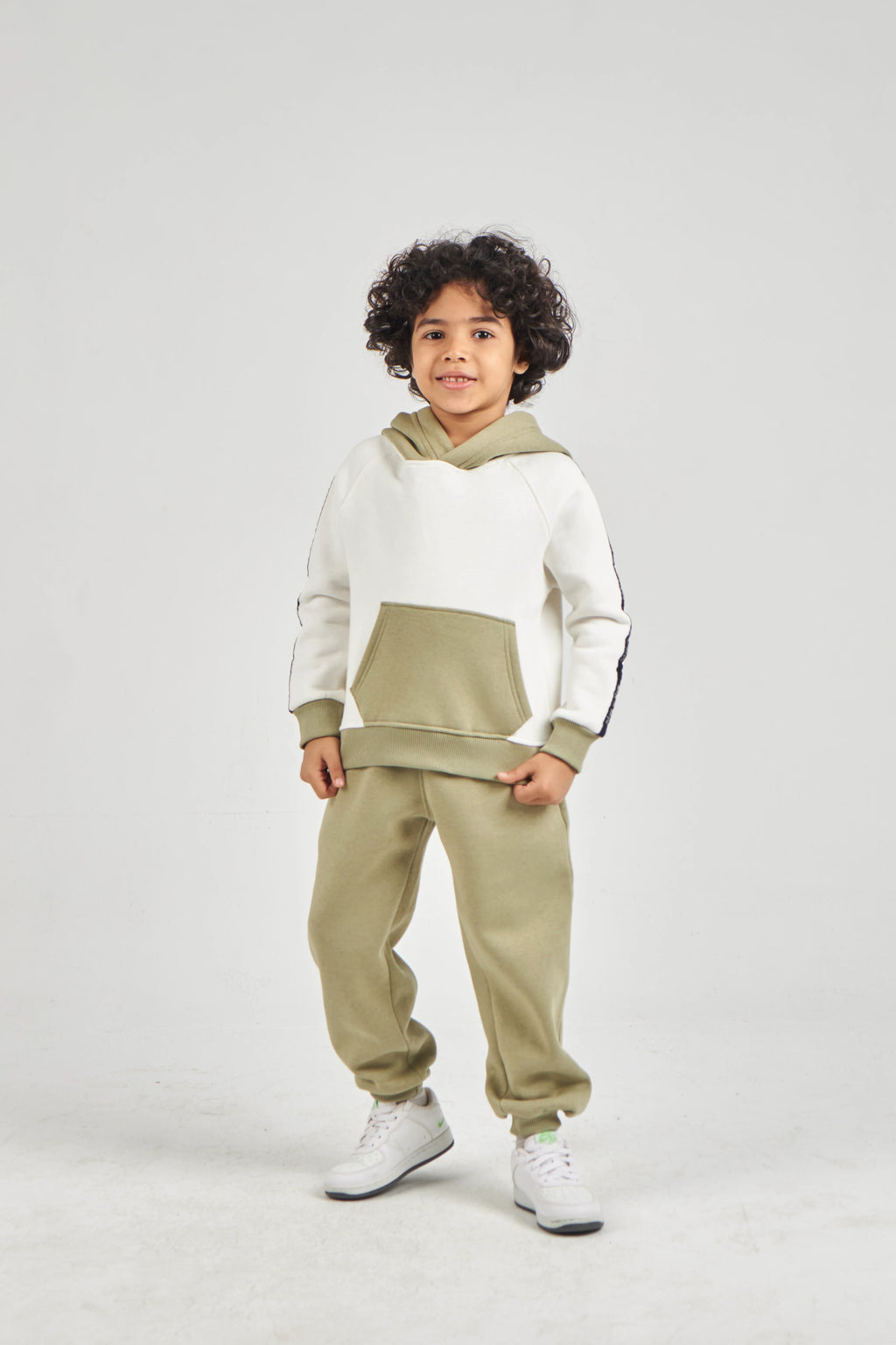 Boys Ecru & Khaki Knit Set