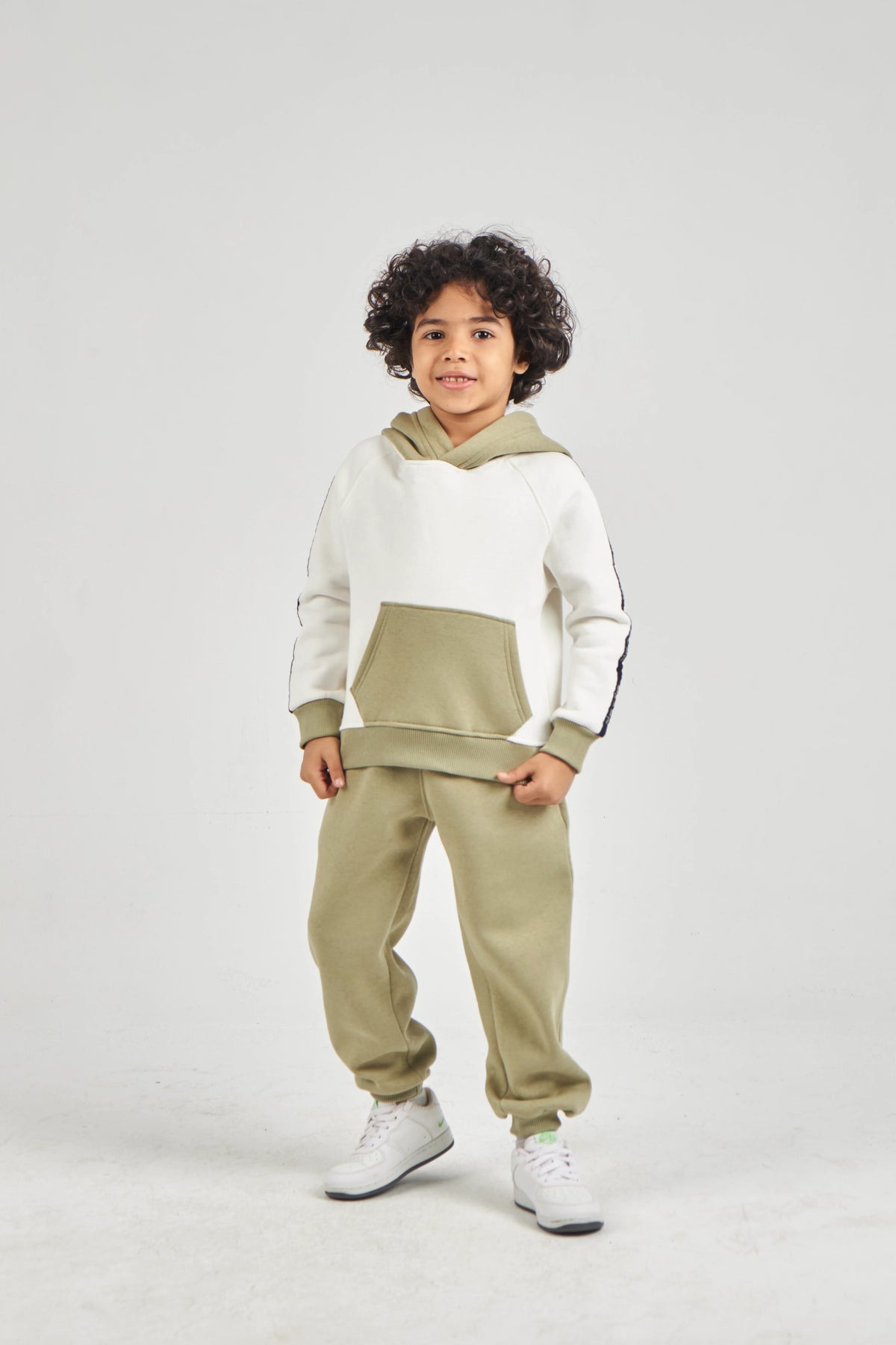 Boys Ecru & Khaki Knit Set