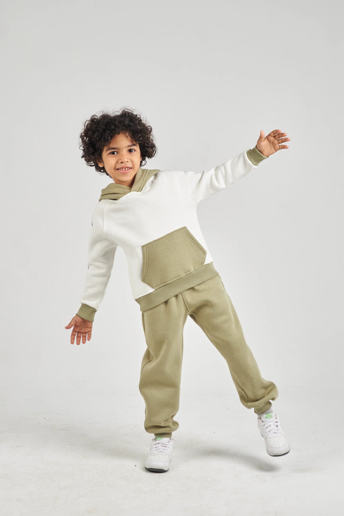 Boys Ecru & Khaki Knit Set