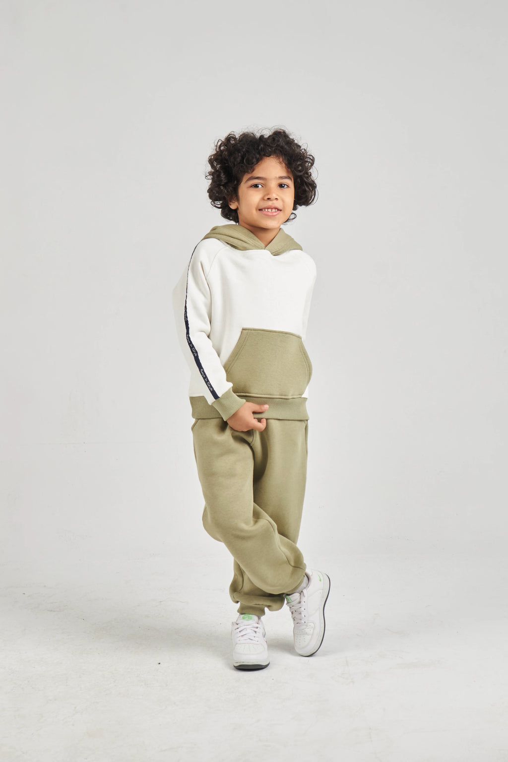 Boys Ecru & Khaki Knit Set