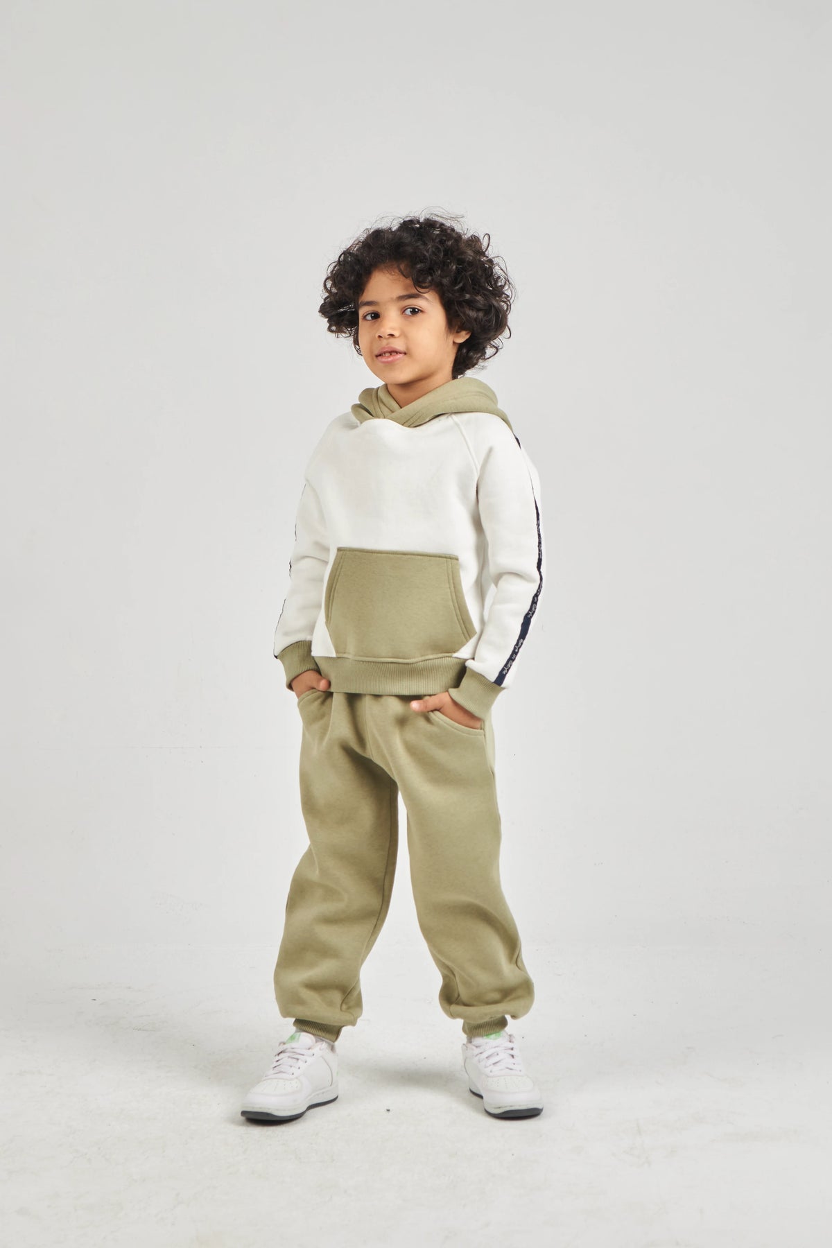 Boys Ecru & Khaki Knit Set