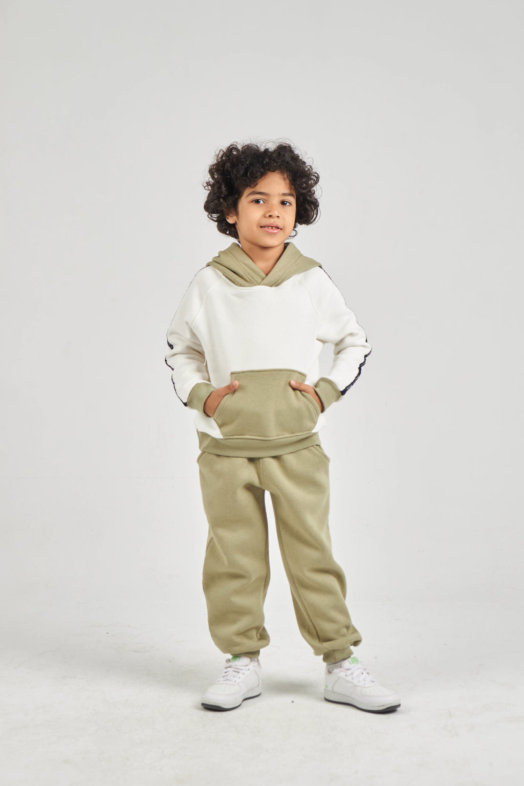 Boys Ecru & Khaki Knit Set