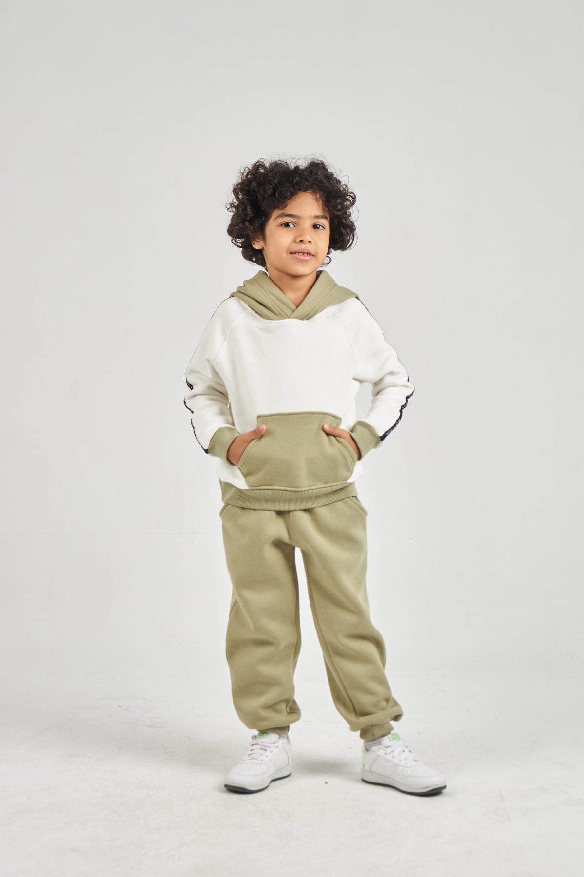 Boys Ecru & Khaki Knit Set