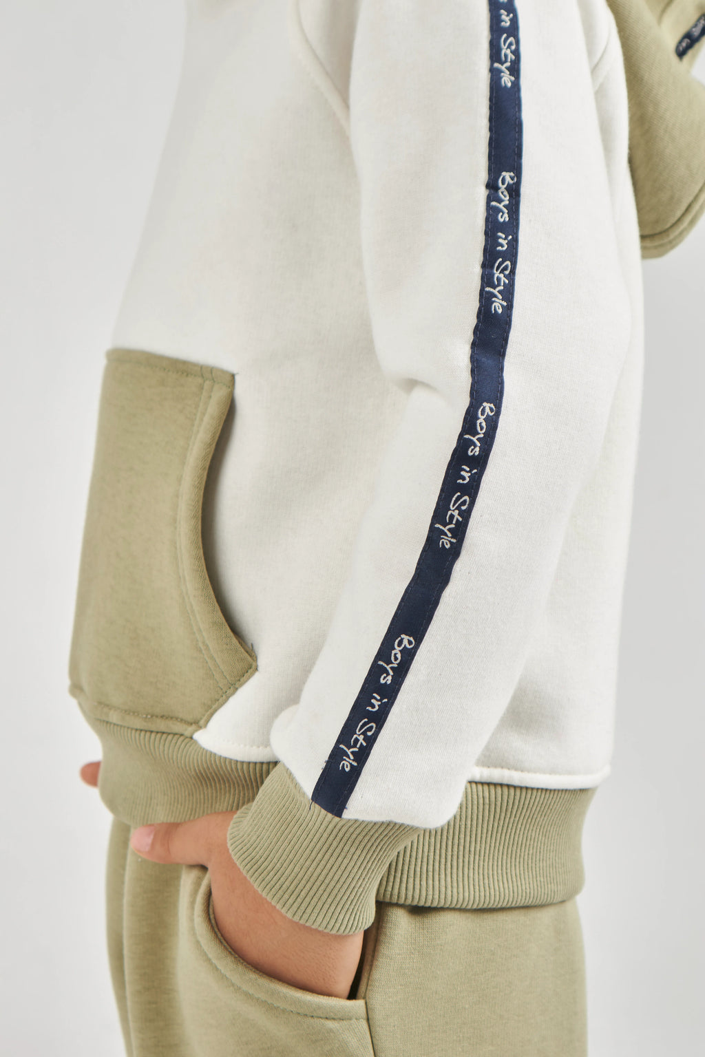 Boys Ecru & Khaki Knit Set