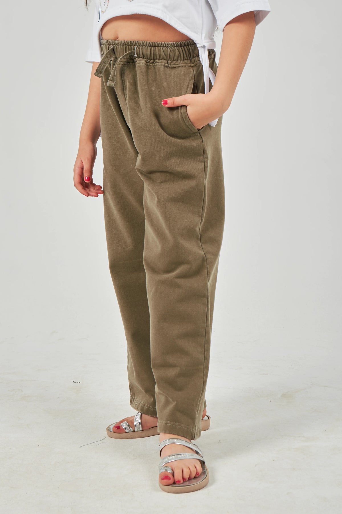 Unisex Kakhi Washed Knit Pants