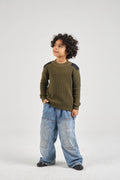 Boys Khaki Knit Pullover