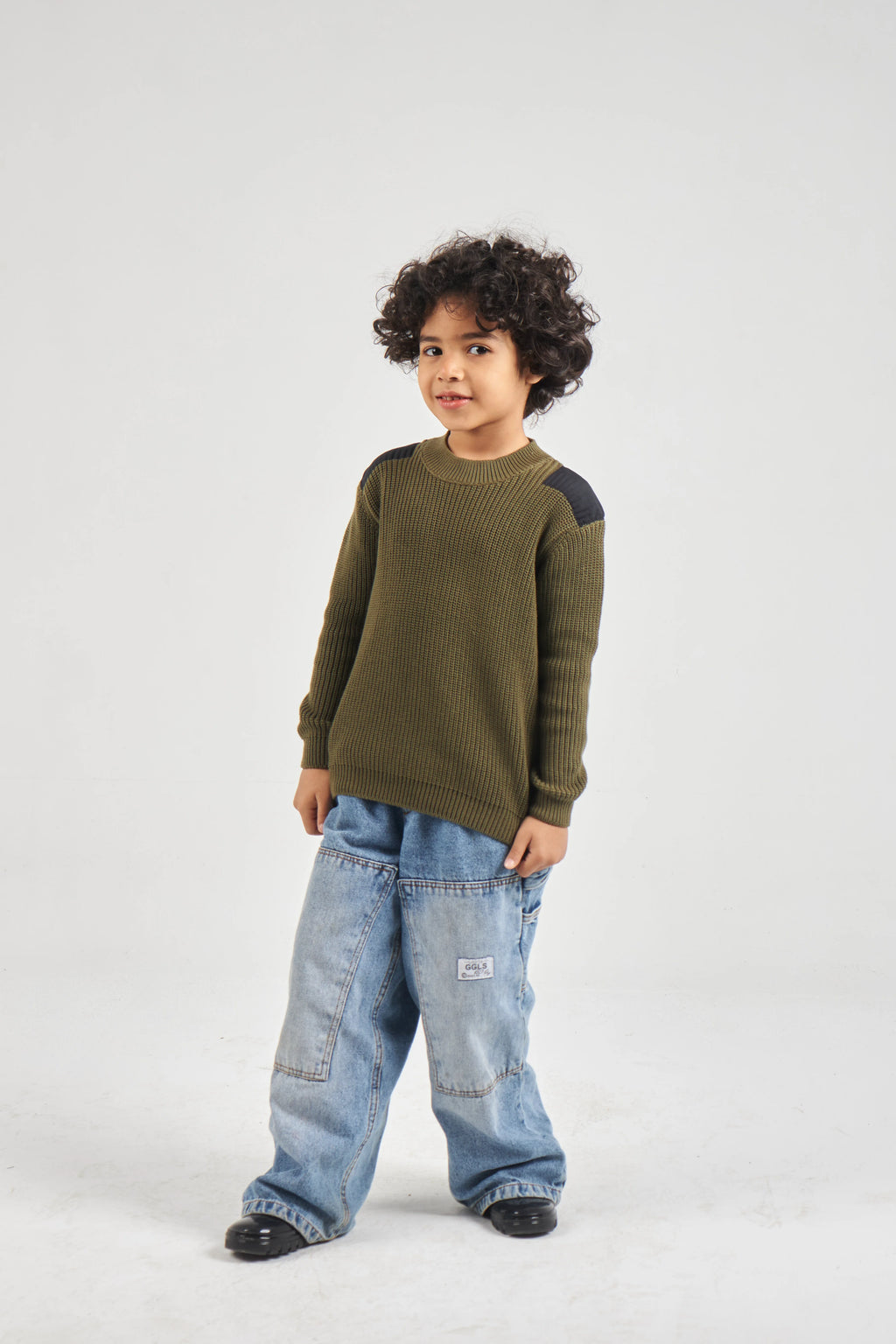 Boys Khaki Knit Pullover