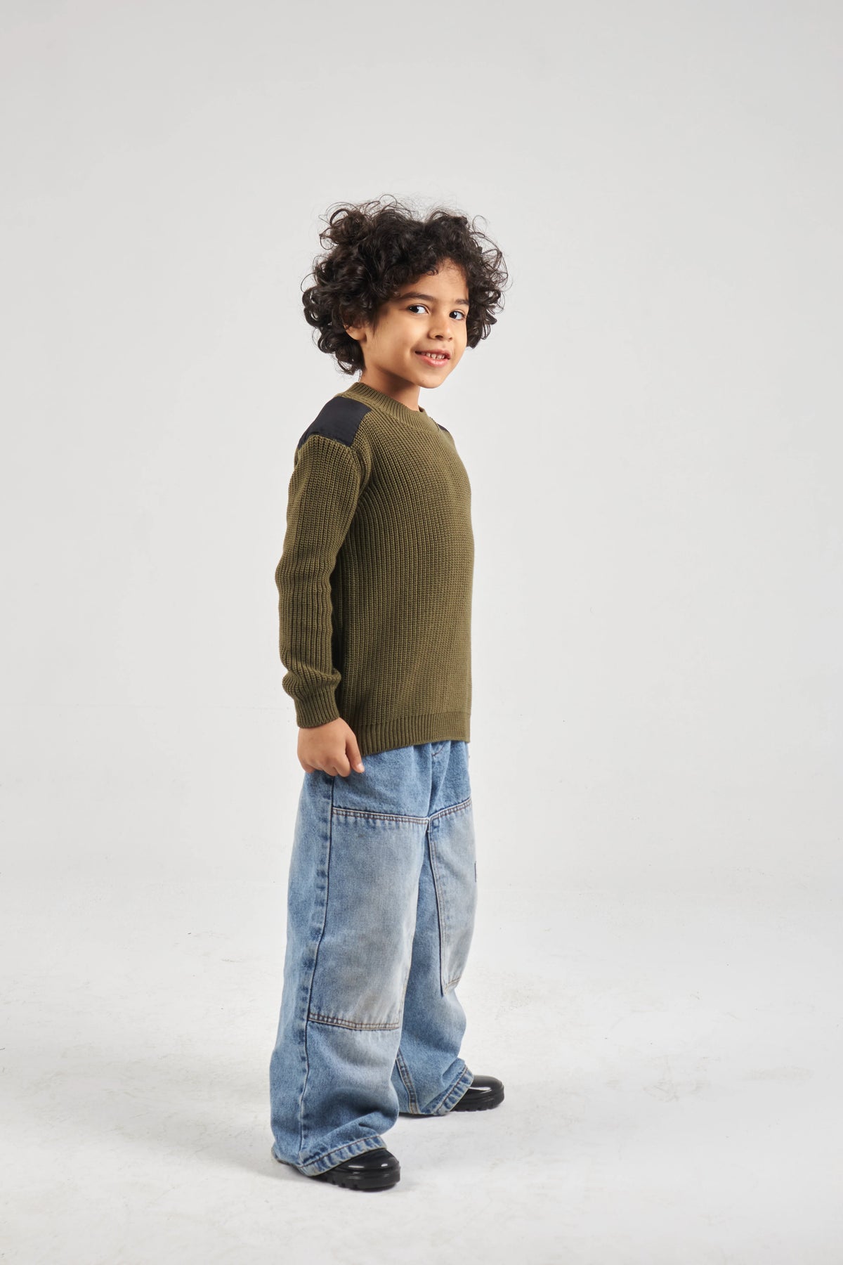 Boys Khaki Knit Pullover