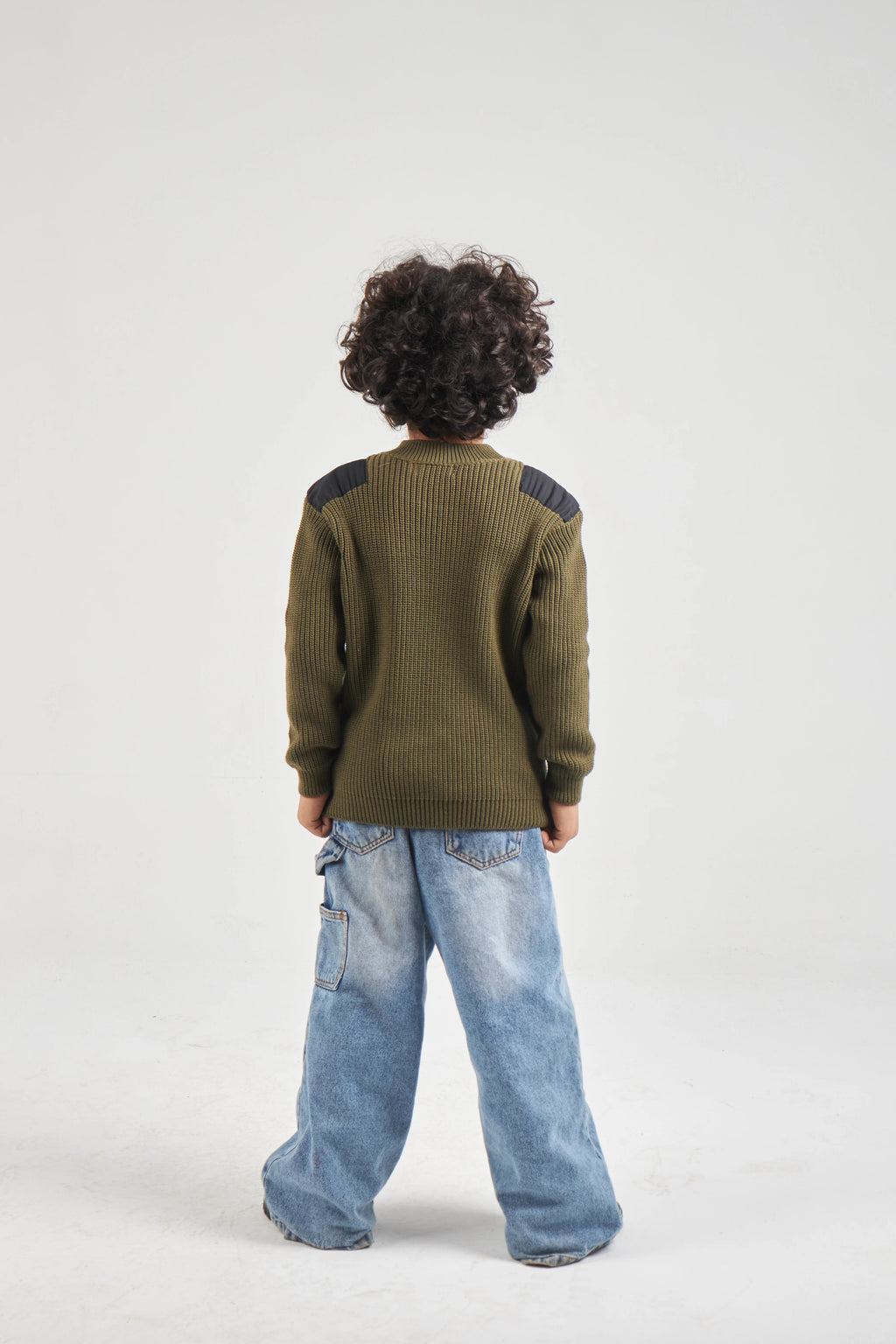 Boys Khaki Knit Pullover