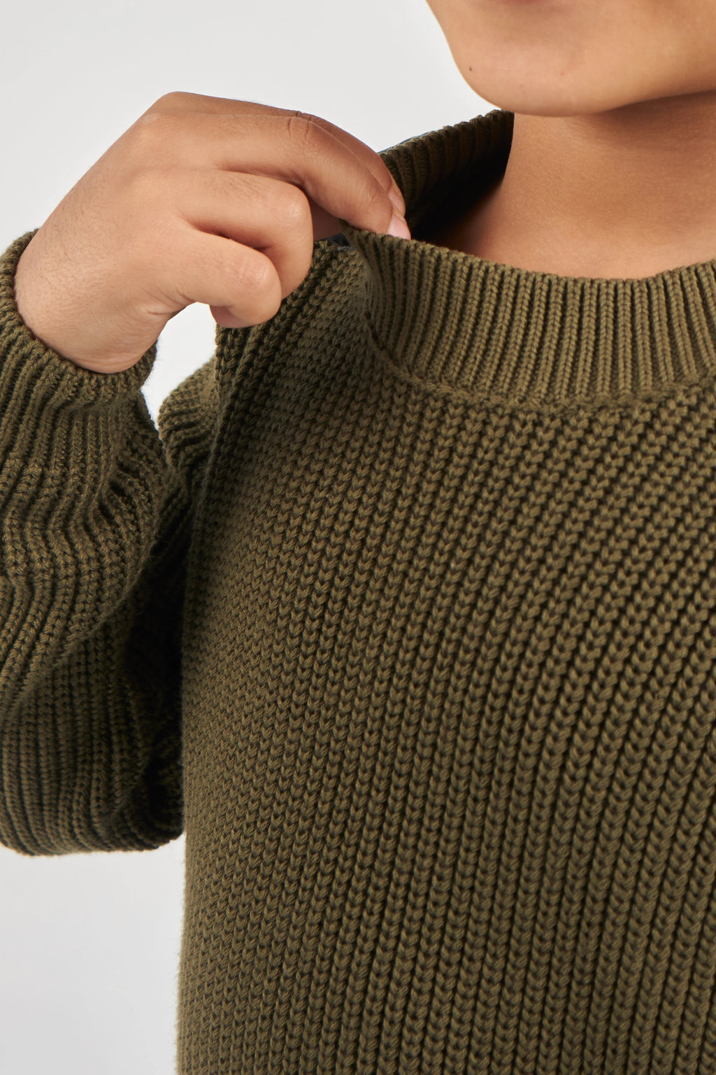 Boys Khaki Knit Pullover